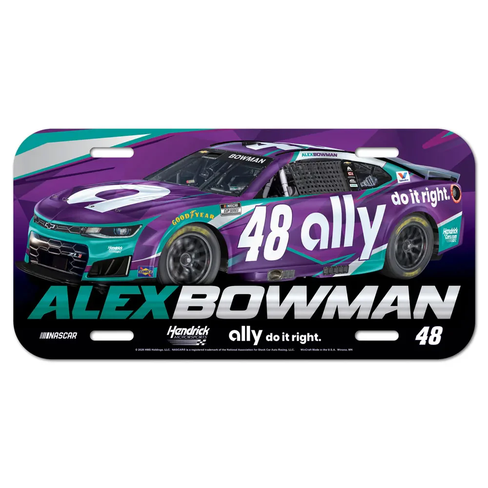 Alex Bowman 2026 Ally Plastic Car License Plate