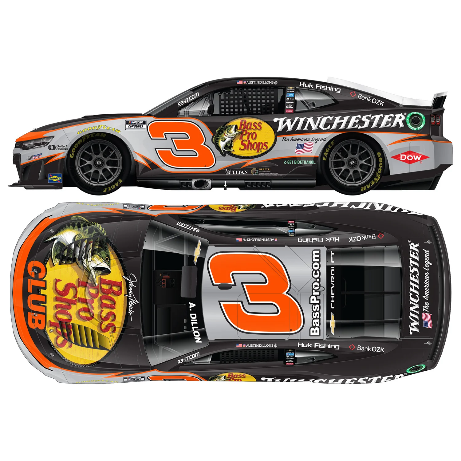 Austin Dillon ELITE Bass Pro Shops / Winchester 1:24 2026 Diecast Car Preorder - Currently Projected August - Image 2