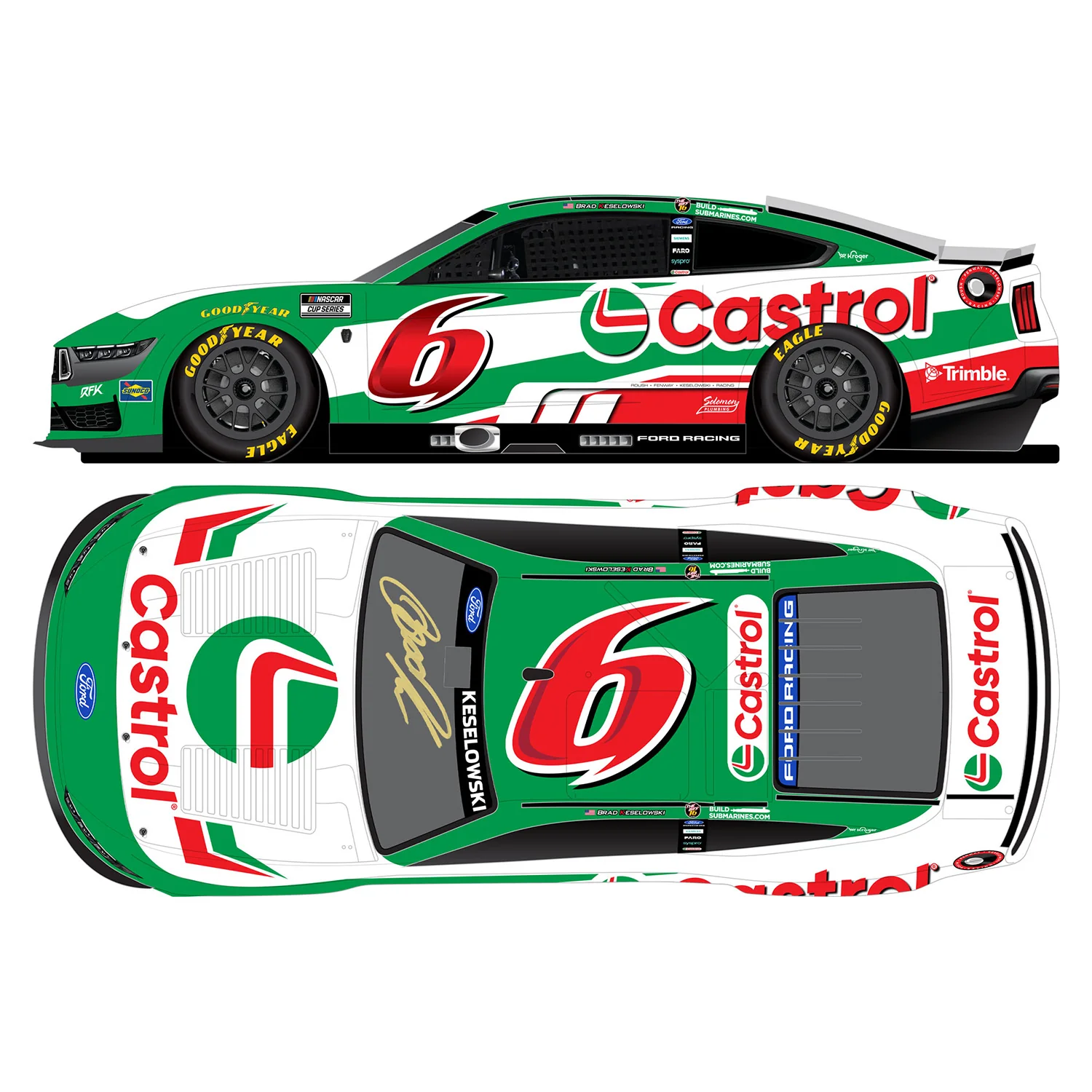 Brad Keselowski Autographed Castrol Greg Biffle Tribute 1:24 Standard 2026 Diecast Car Preorder - Currently Projected September - Image 2