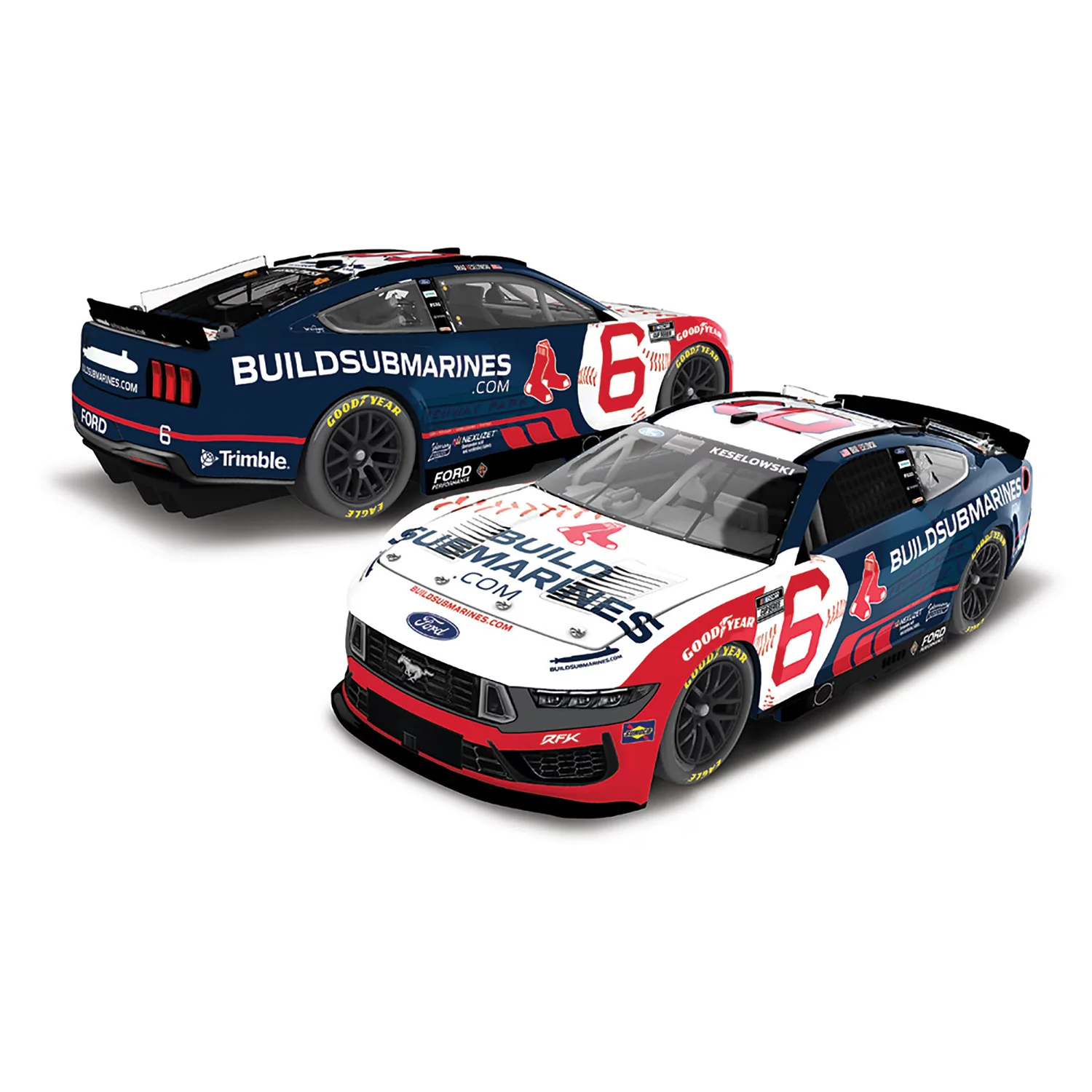 Brad Keselowski BuildSubmarines / Red Sox 1:24 Standard 2025 Diecast Car Preorder - Currently Projected April
