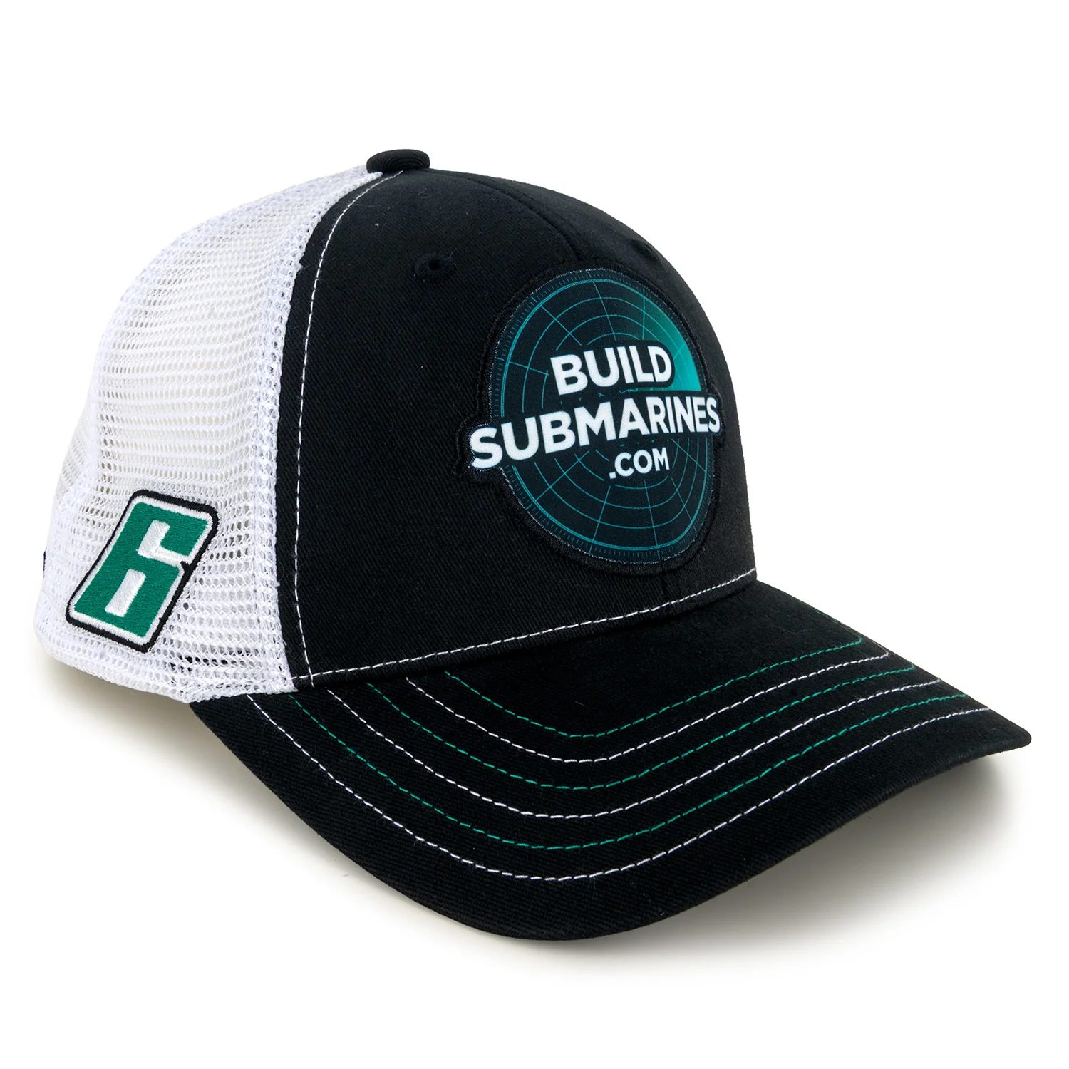 Brad Keselowski BuildSubmarines Sponsor Mesh Hat Black/White - Image 3