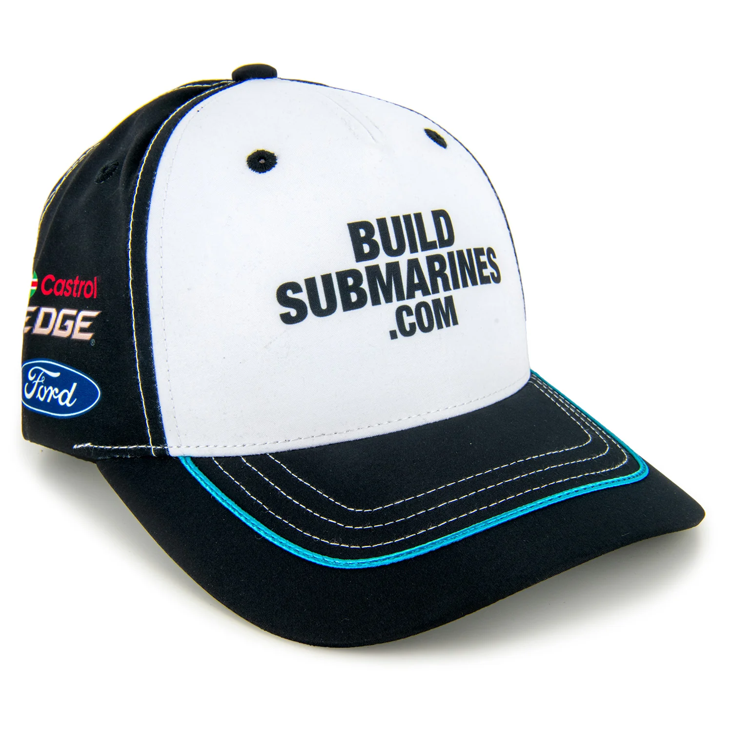 Brad Keselowski BuildSubmarines Uniform Pit Hat Black/White - Image 3