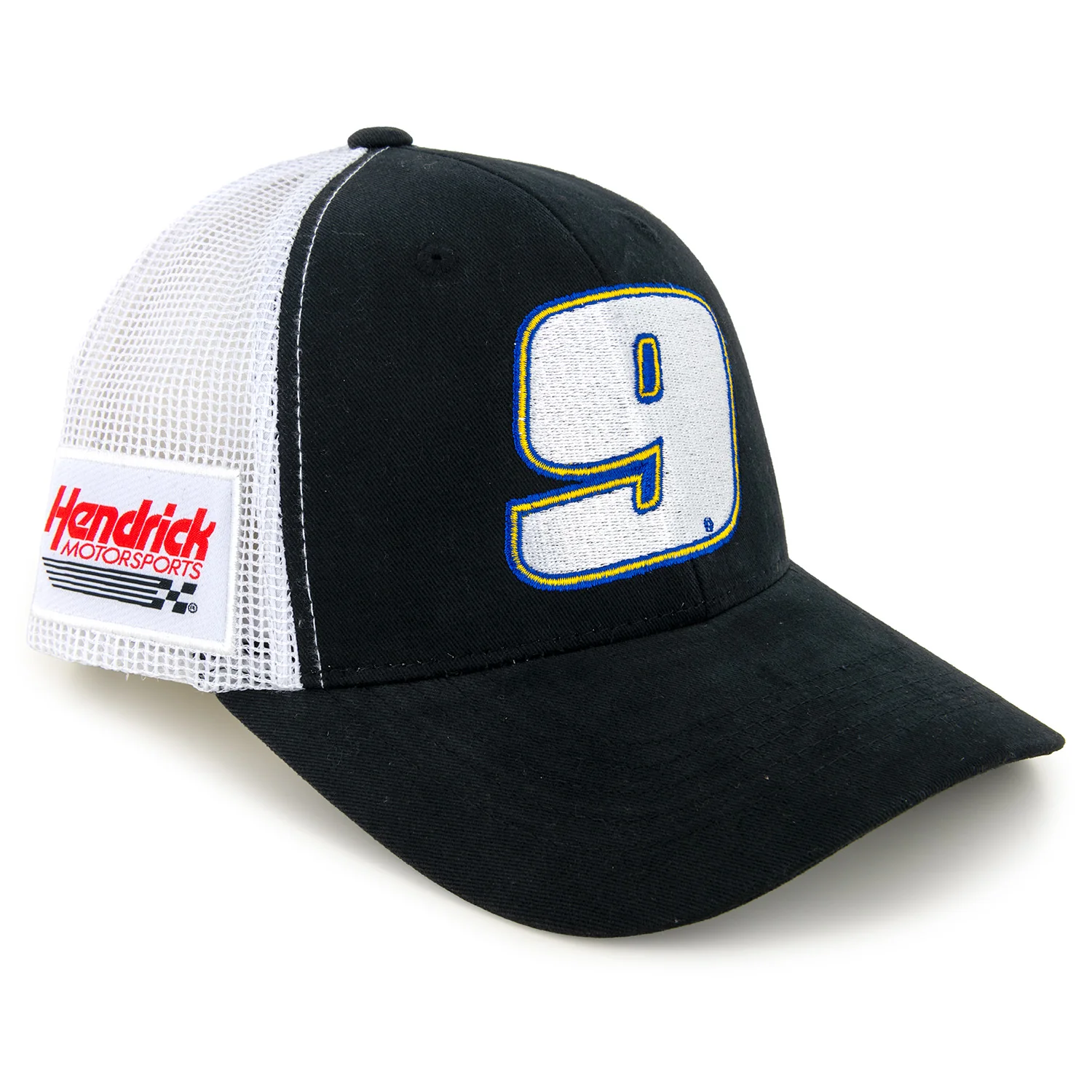 Chase Elliott Black #9 Mesh NASCAR Hat Black/White Exclusive - Image 3