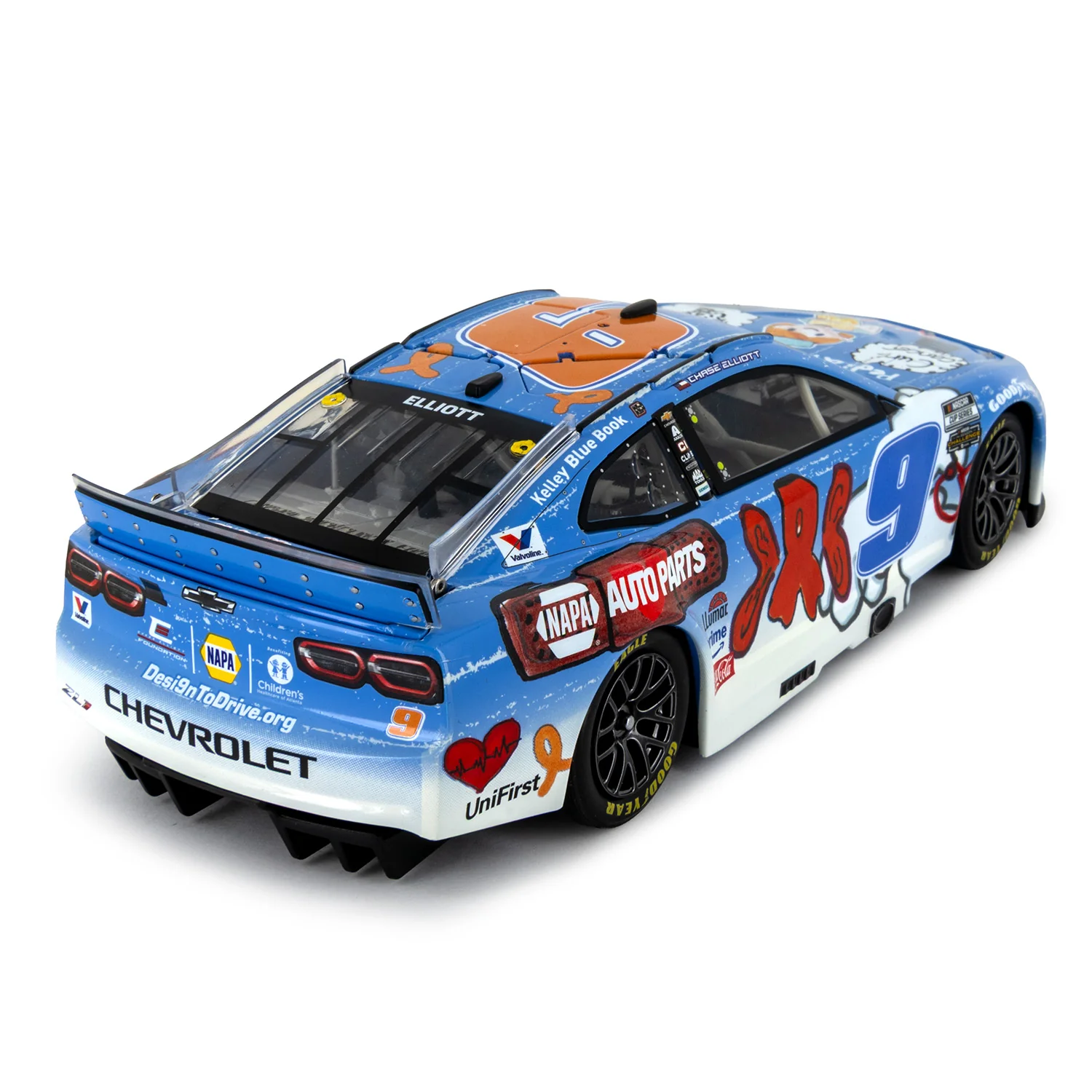 Chase Elliott ELITE NAPA Children's Healthcare of Atlanta / Desi9n to Drive 1:24 2025 Diecast Car - Image 2