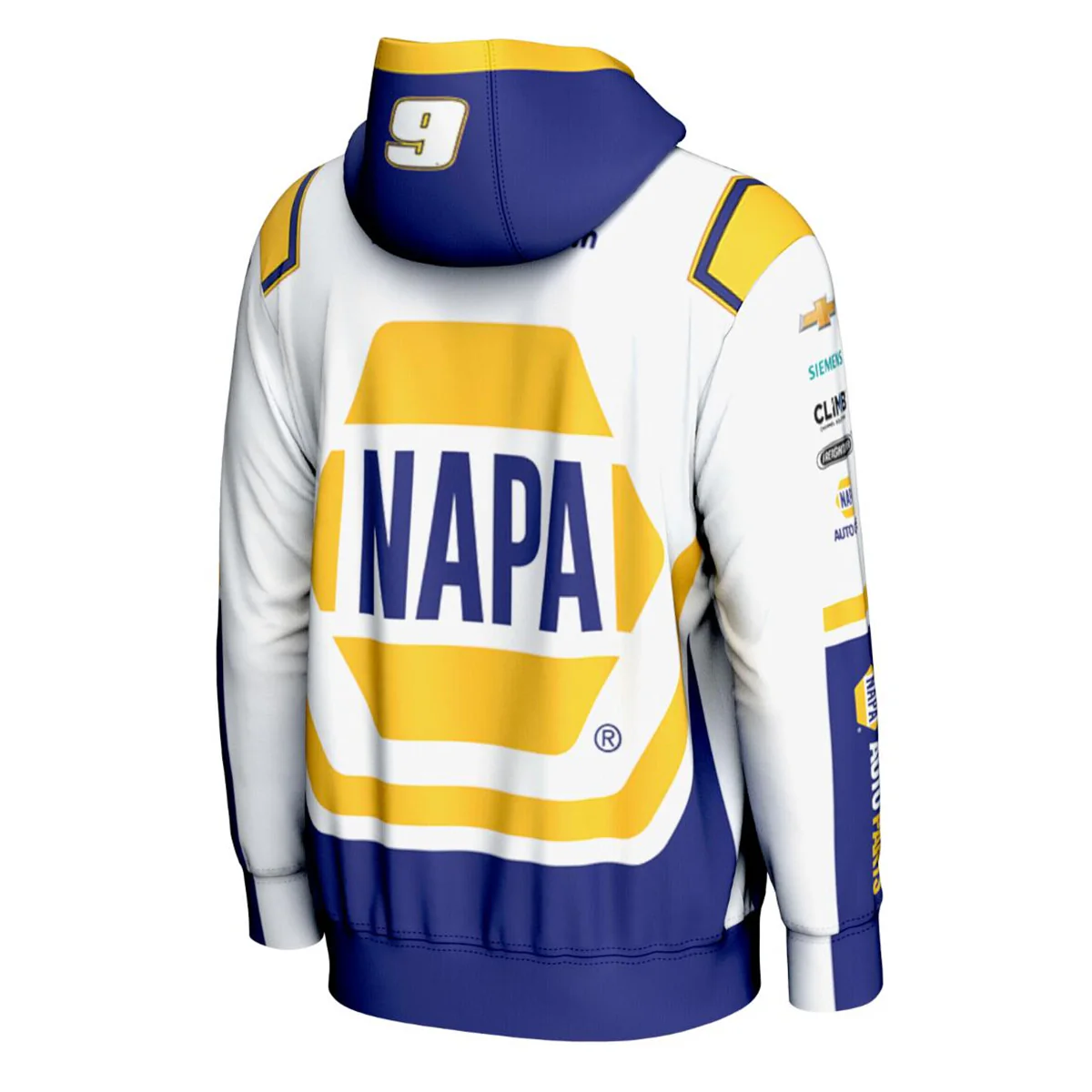 Chase Elliott NAPA Uniform Sublimated Print Hoodie Outerwear ProSphere Sweatshirt White - Image 3