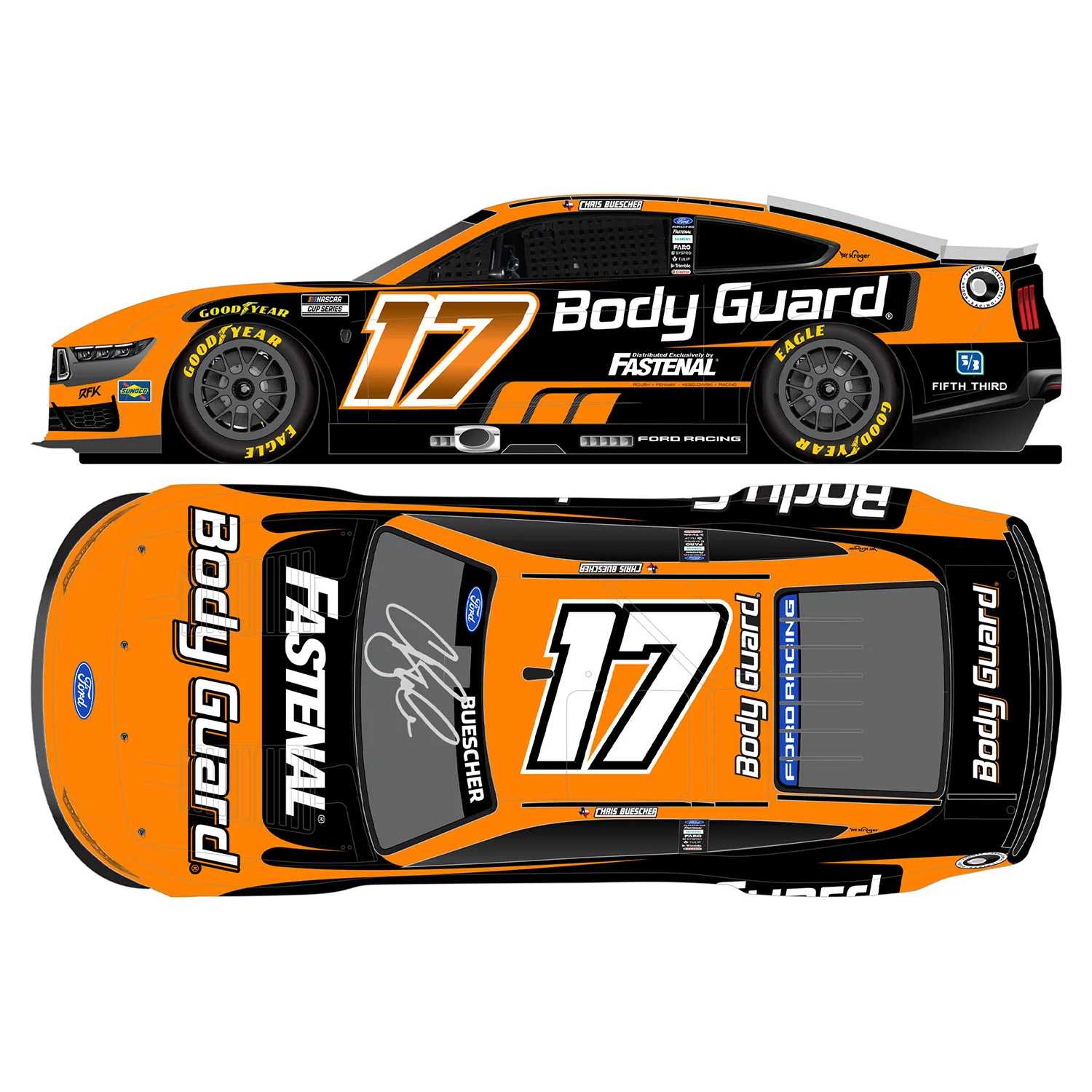 Chris Buescher Autographed Body Guard 1:24 Standard 2026 Diecast Car Preorder - Currently Projected July - Image 2