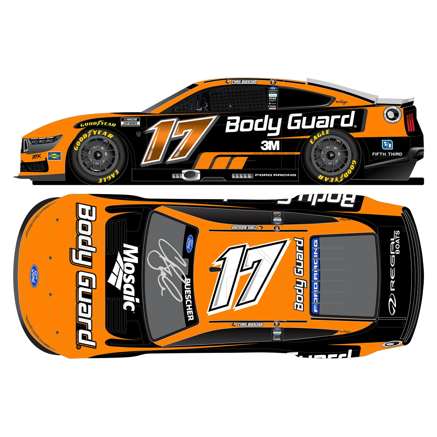 Chris Buescher Autographed Body Guard Greg Biffle Tribute 1:24 Standard 2026 Diecast Car Preorder - Currently Projected September - Image 2