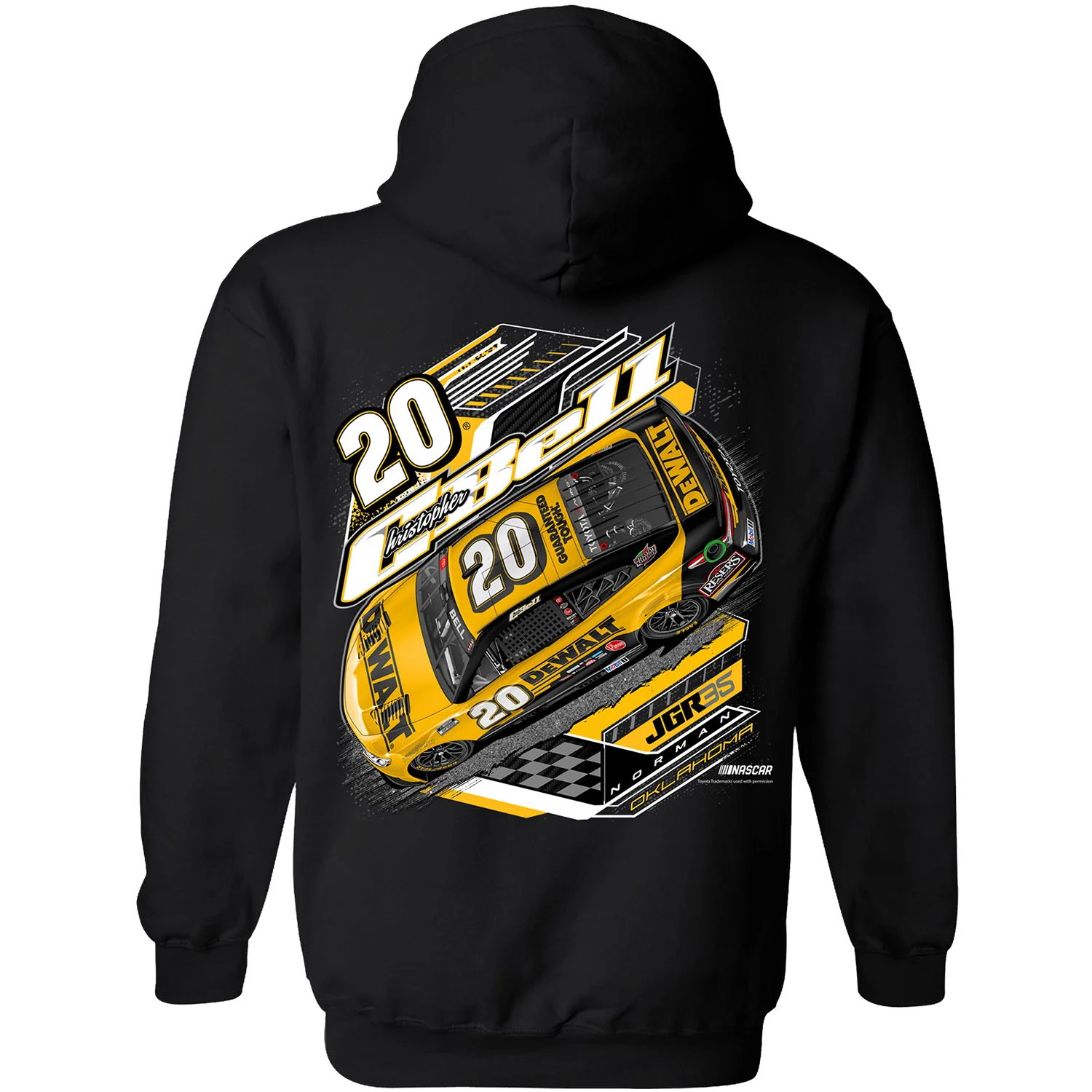 Christopher Bell 2026 DeWalt Black 2-Spot Classic Ink Hoodie - Image 3