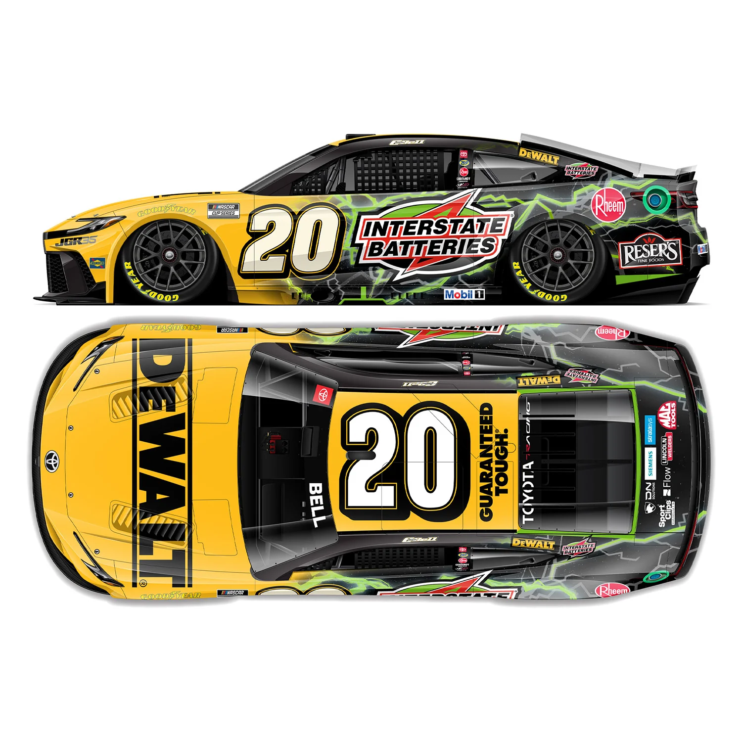 Christopher Bell ELITE DeWalt / Interstate Batteries 1:24 2026 Diecast Car Preorder - Currently Projected August - Image 2