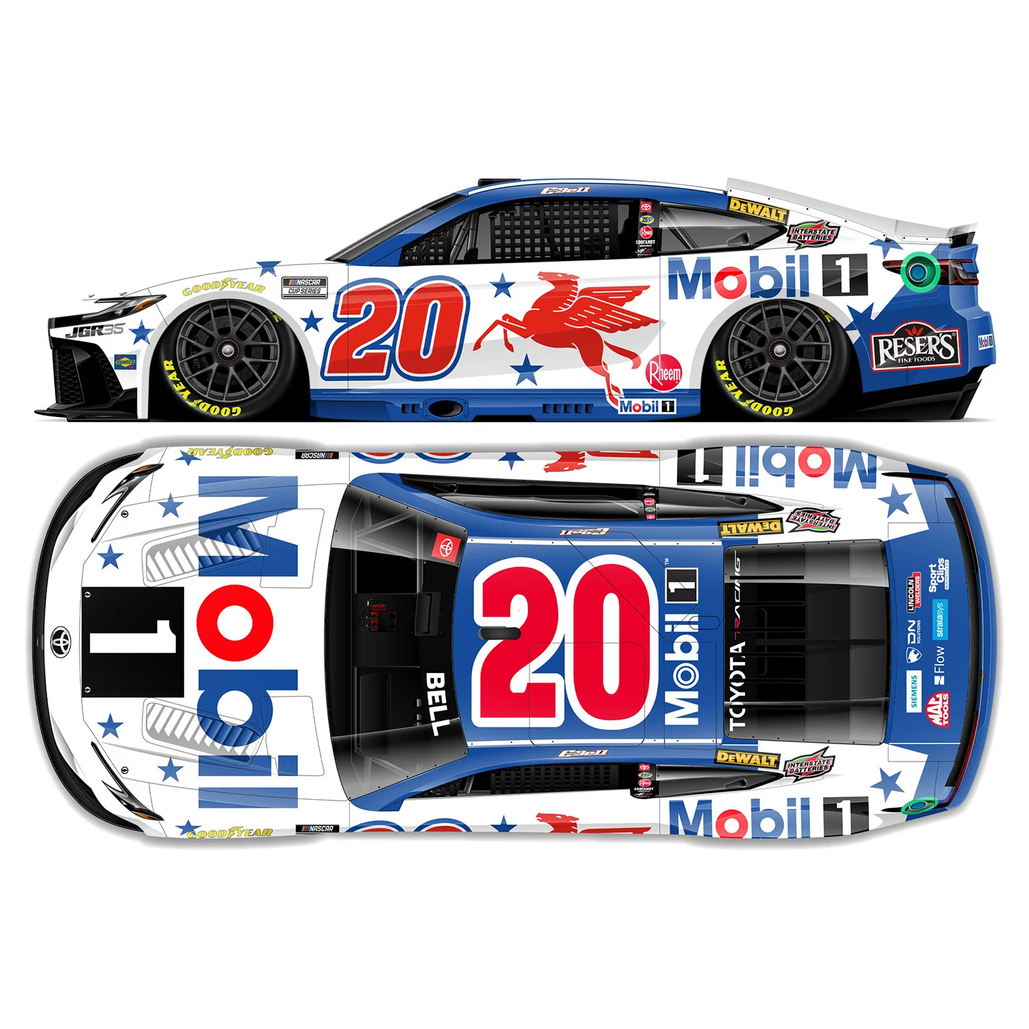 Christopher Bell Mobil 1 1:24 Color Chrome 2026 Diecast Car Preorder - Currently Projected September - Image 2