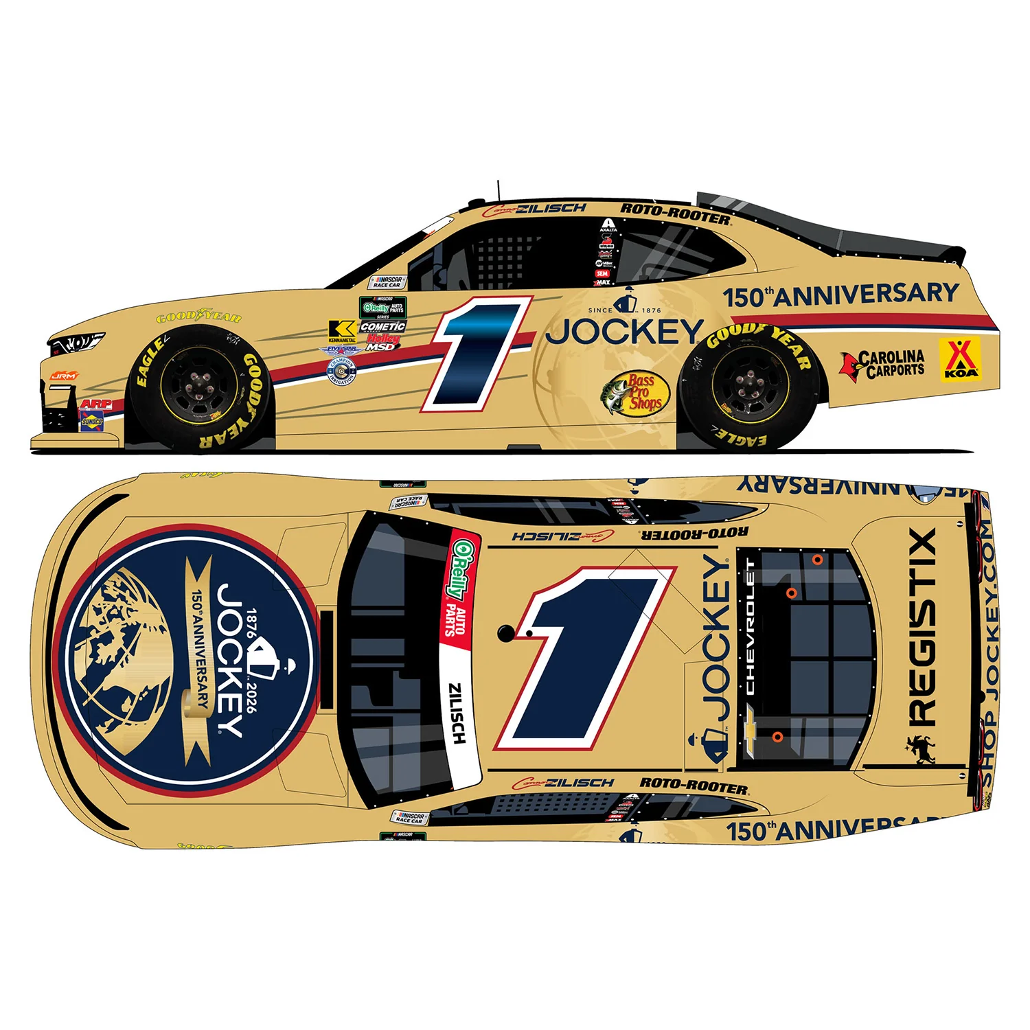 Connor Zilisch Jockey 150th Anniversary 1:64 2026 Diecast Car Preorder - Currently Projected November
