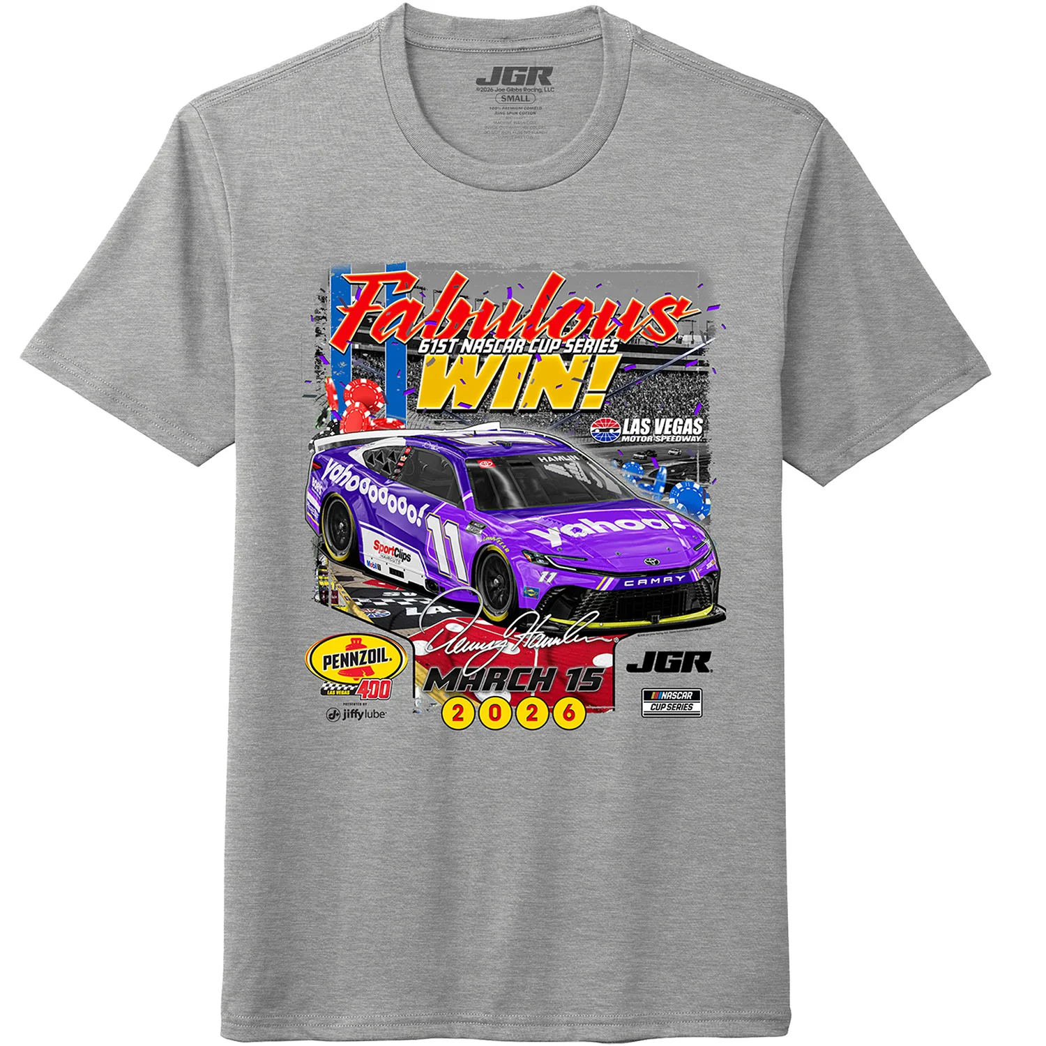 Denny Hamlin 2026 Las Vegas Race Win T-Shirt