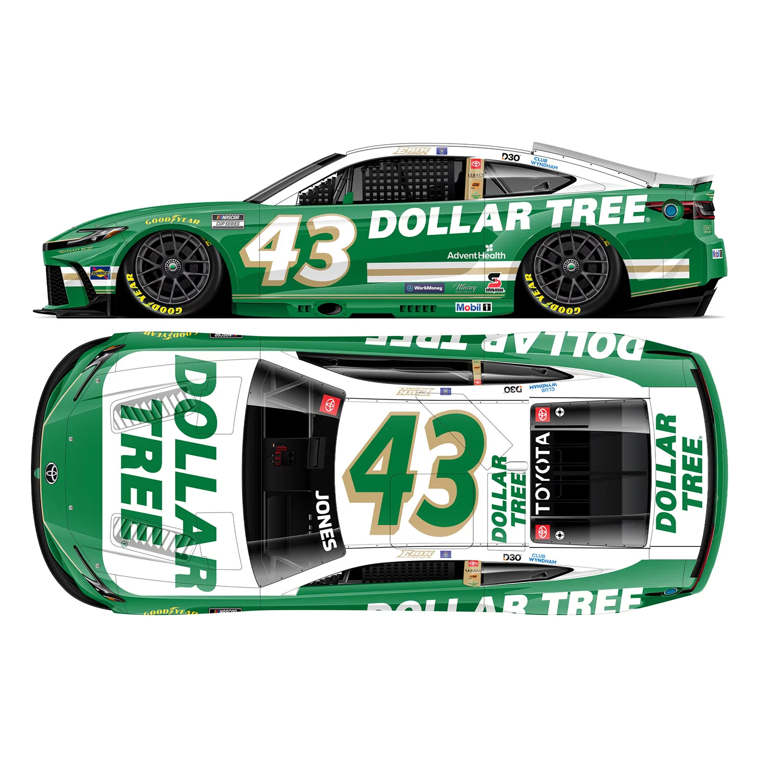 Erik Jones ELITE Dollar Tree 1:24 2026 Diecast Car Preorder - Currently Projected October