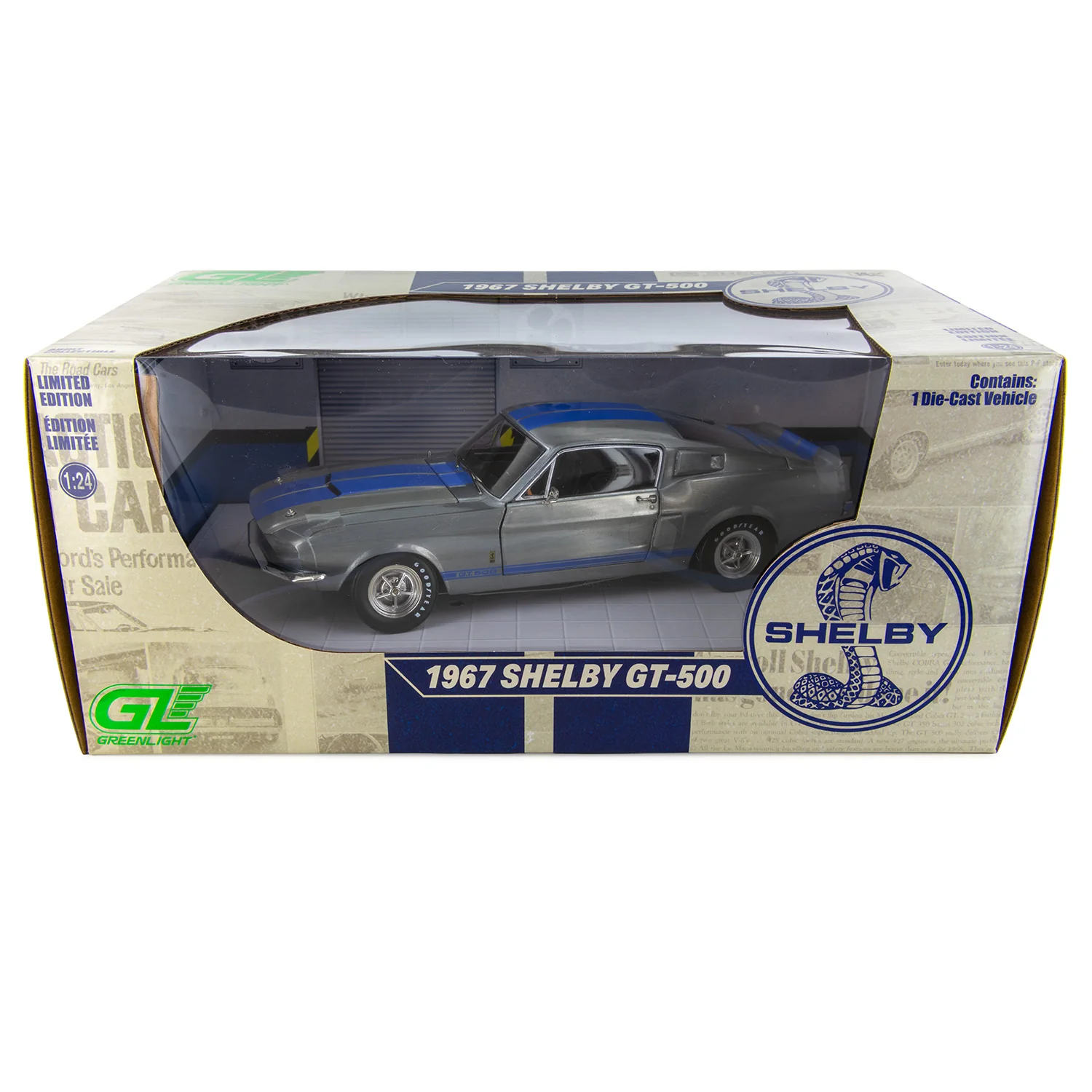 Greenlight 1:24 1967 Shelby GT-500 Mustang Cobra Raw Finish EXPO Exclusive - Image 8