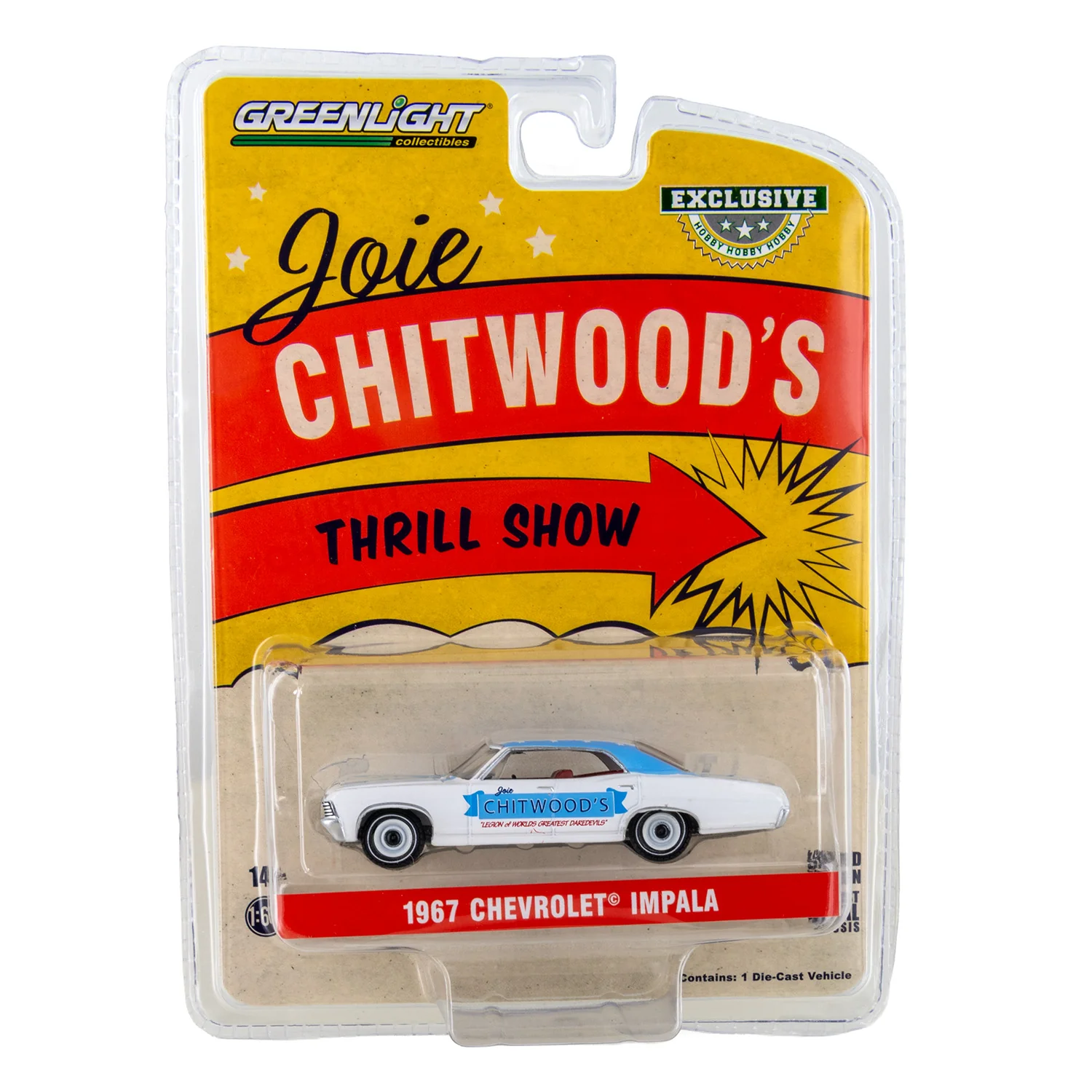 Greenlight 1:64 1967 Chevrolet Impala Sport Sedan - Joie Chitwood's Legion of Worlds Greatest Daredevils (Hobby Exclusive)