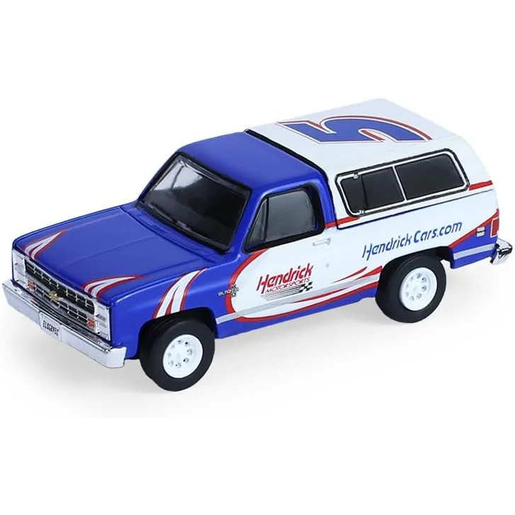 Kyle Larson 1986 K5 Blazer Silverado and 1969 Camaro HMS #5 First Win Tribute on Tandem Car Trailer 1:64 Greenlight Diecast Set - Image 4
