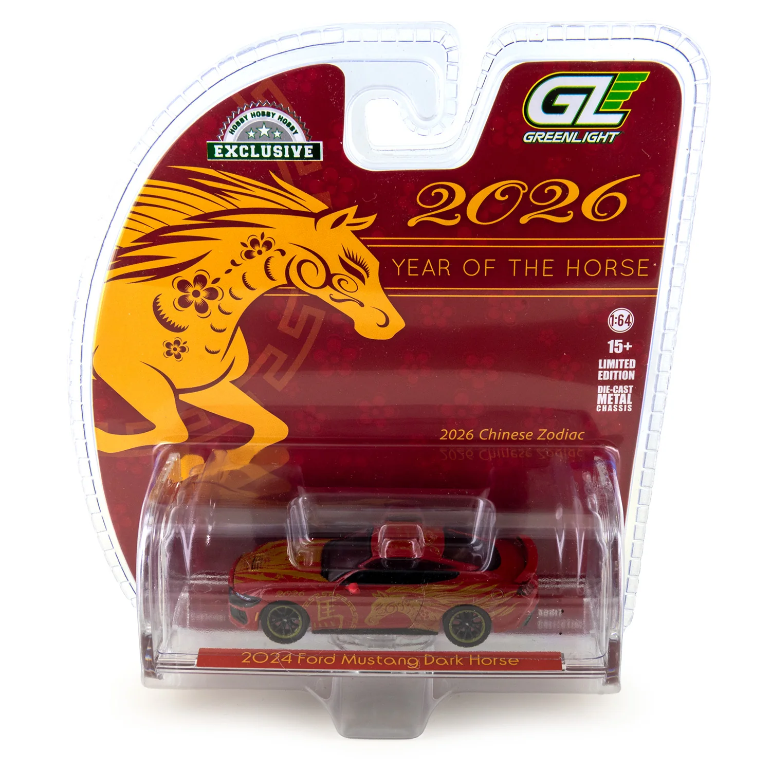 Greenlight 2026 Chinese Year of the Horse - 2024 Ford Mustang Dark Horse - (Hobby Exclusive)