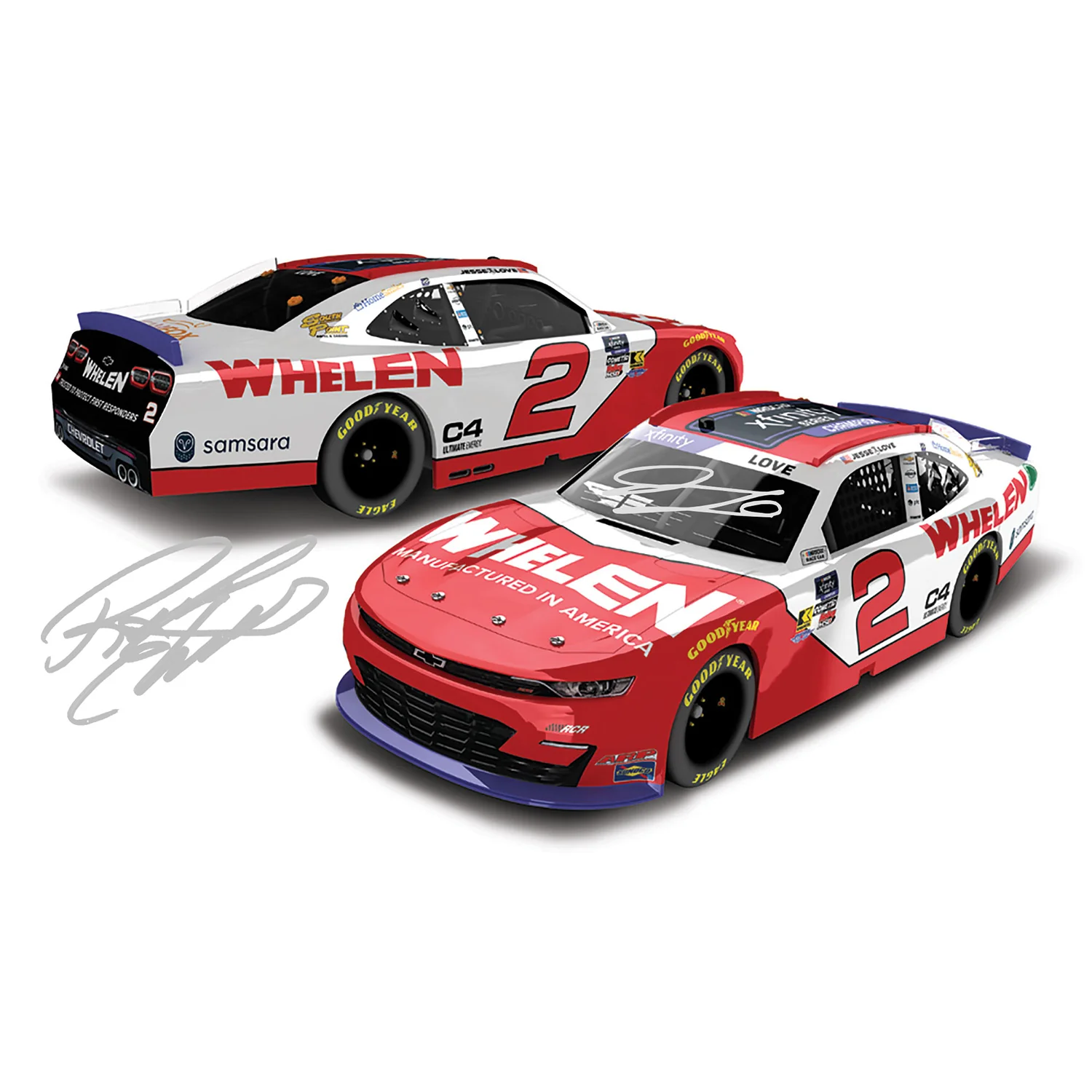 Jesse Love / Richard Childress Dual Autographed NASCAR Xfinity Series Champion 1:24 Standard 2025 Diecast Car Preorder - Currently Projected July