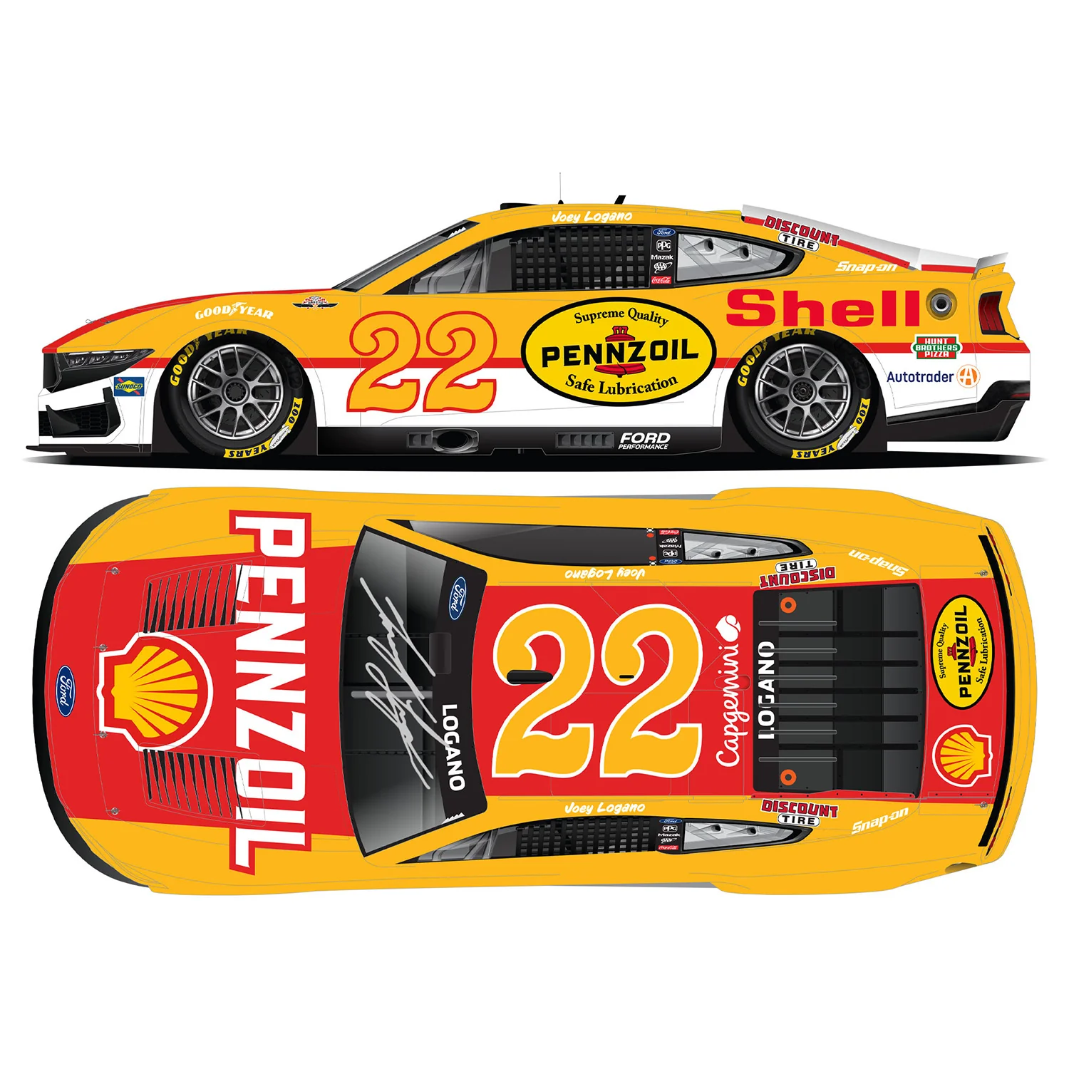Joey Logano Autographed Darlington Throwback to 1974 Cale Yarborough 1:24 Standard 2025 Diecast Car Preorder - Currently Projected May - Image 3