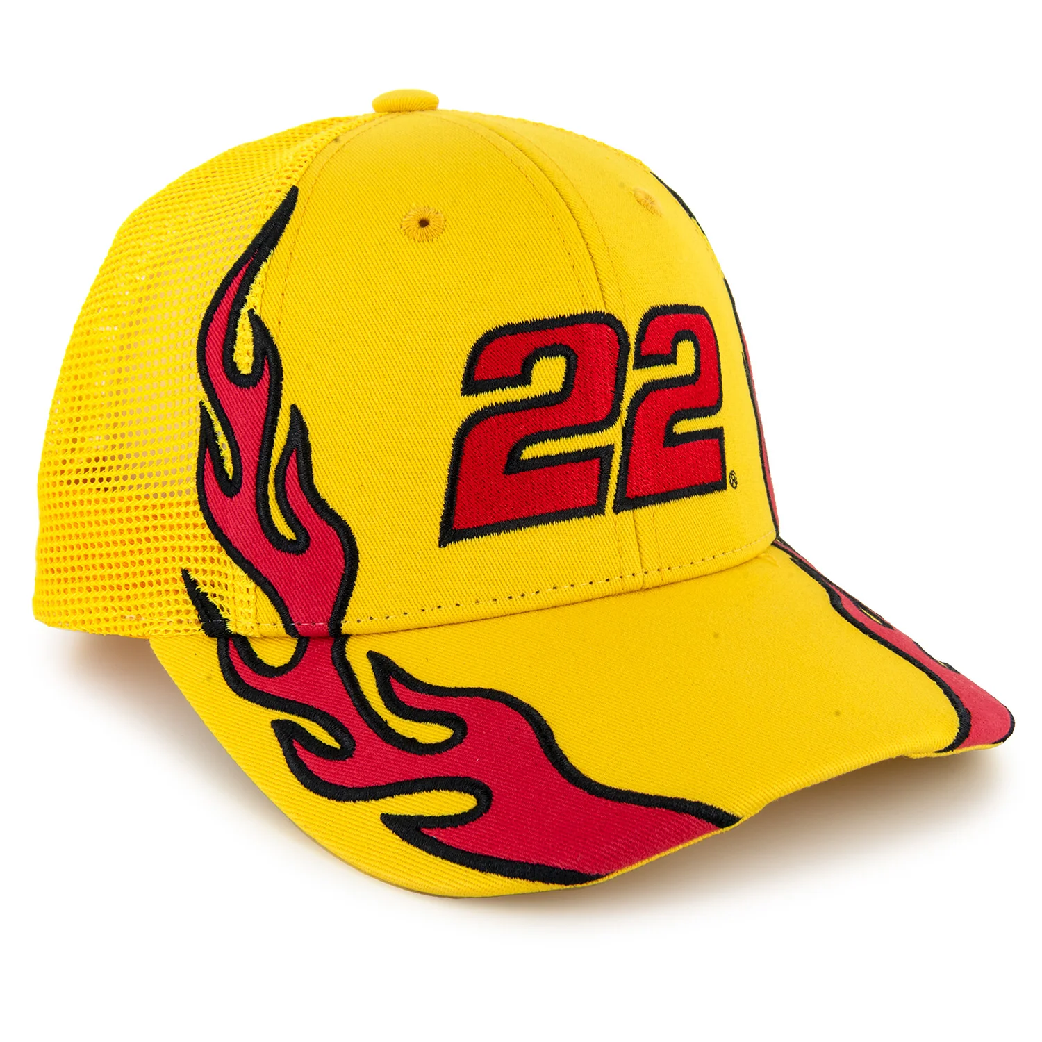 Joey Logano Flame #22 Mesh Hat Yellow - Image 3