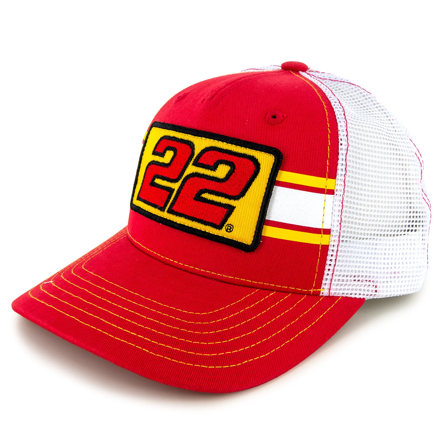 Joey Logano Striped #22 Mesh Hat Red/White