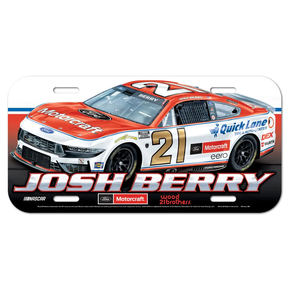 Josh Berry 2026 Motorcraft Plastic Car License Plate Preorder - Ships Next Week