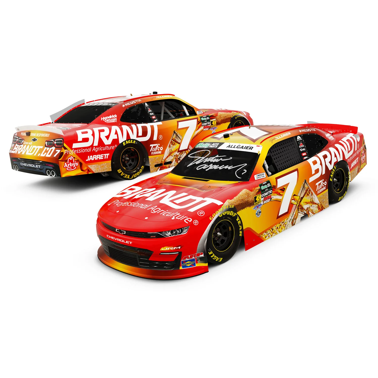 Justin Allgaier Autographed Brandt Whiskey 1:24 Standard 2026 Diecast Car Preorder - Currently Projected September