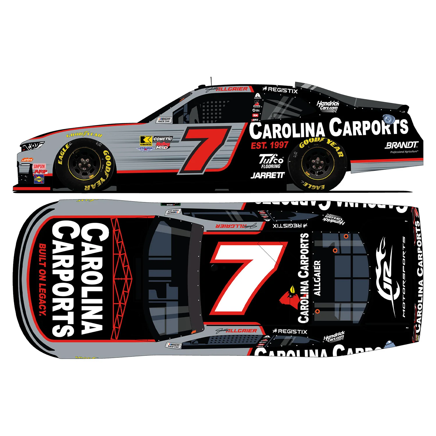 Justin Allgaier Carolina Carports 1:24 Standard 2026 Diecast Car Preorder - Currently Projected July - Image 2