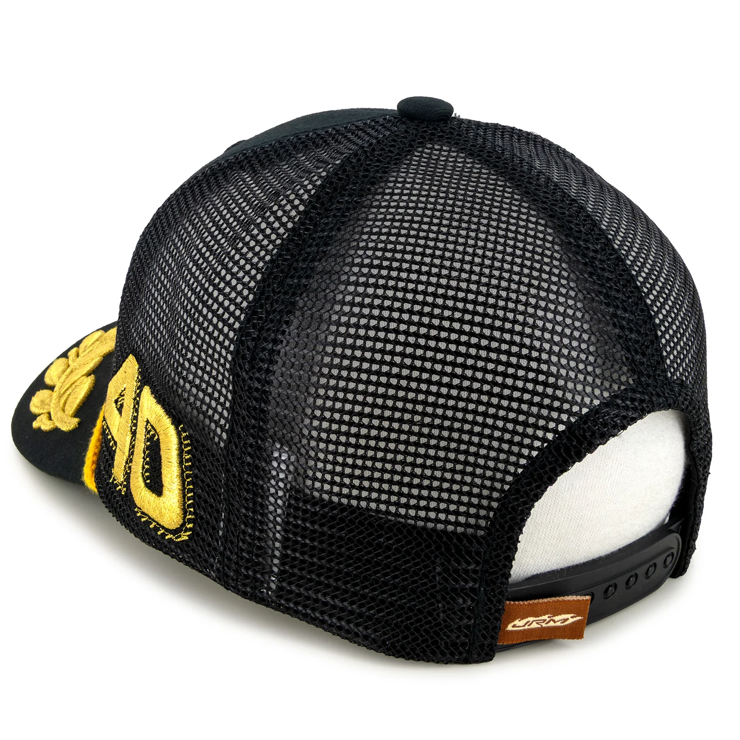 Justin Allgaier Traveller Whiskey #40 JRM Gold Leaf Snapback Mesh Hat Black - Image 4