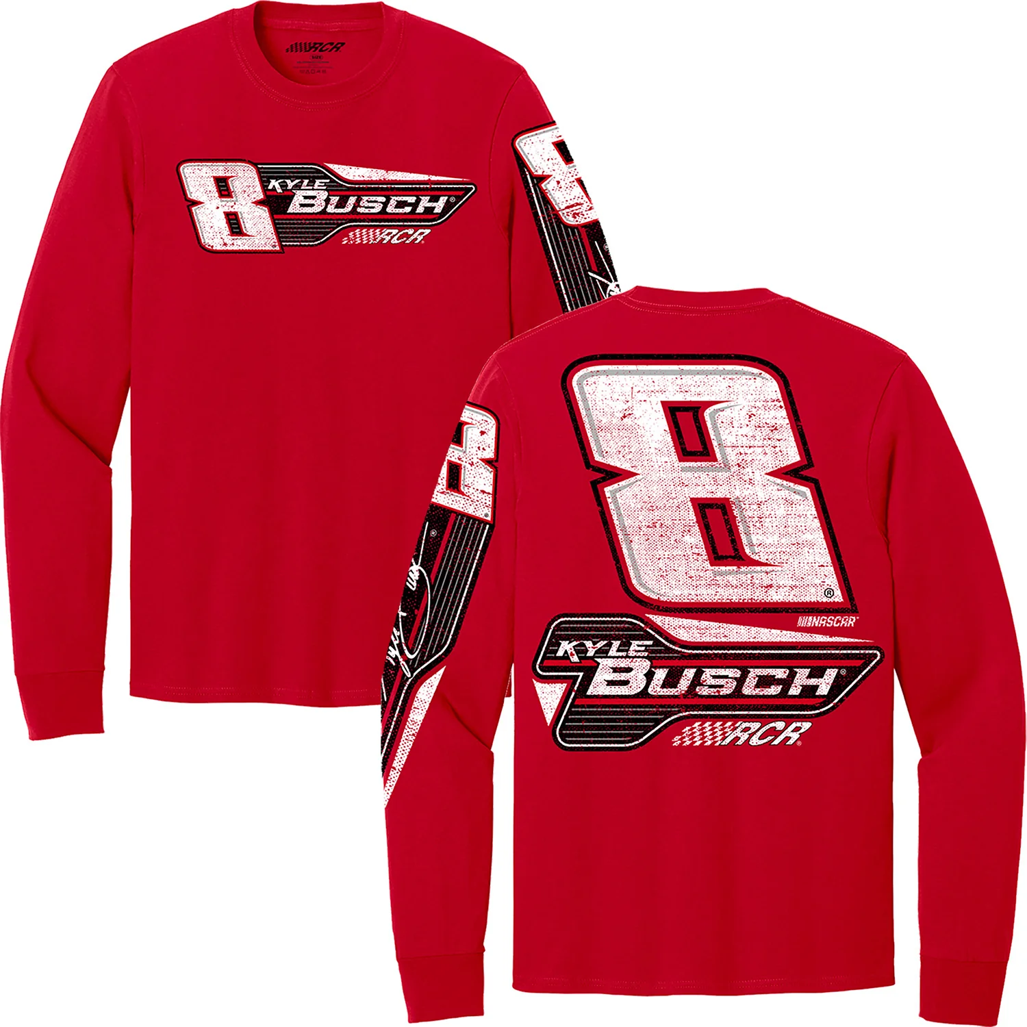 Kyle Busch Long Sleeve #8 Red 3-Spot T-Shirt