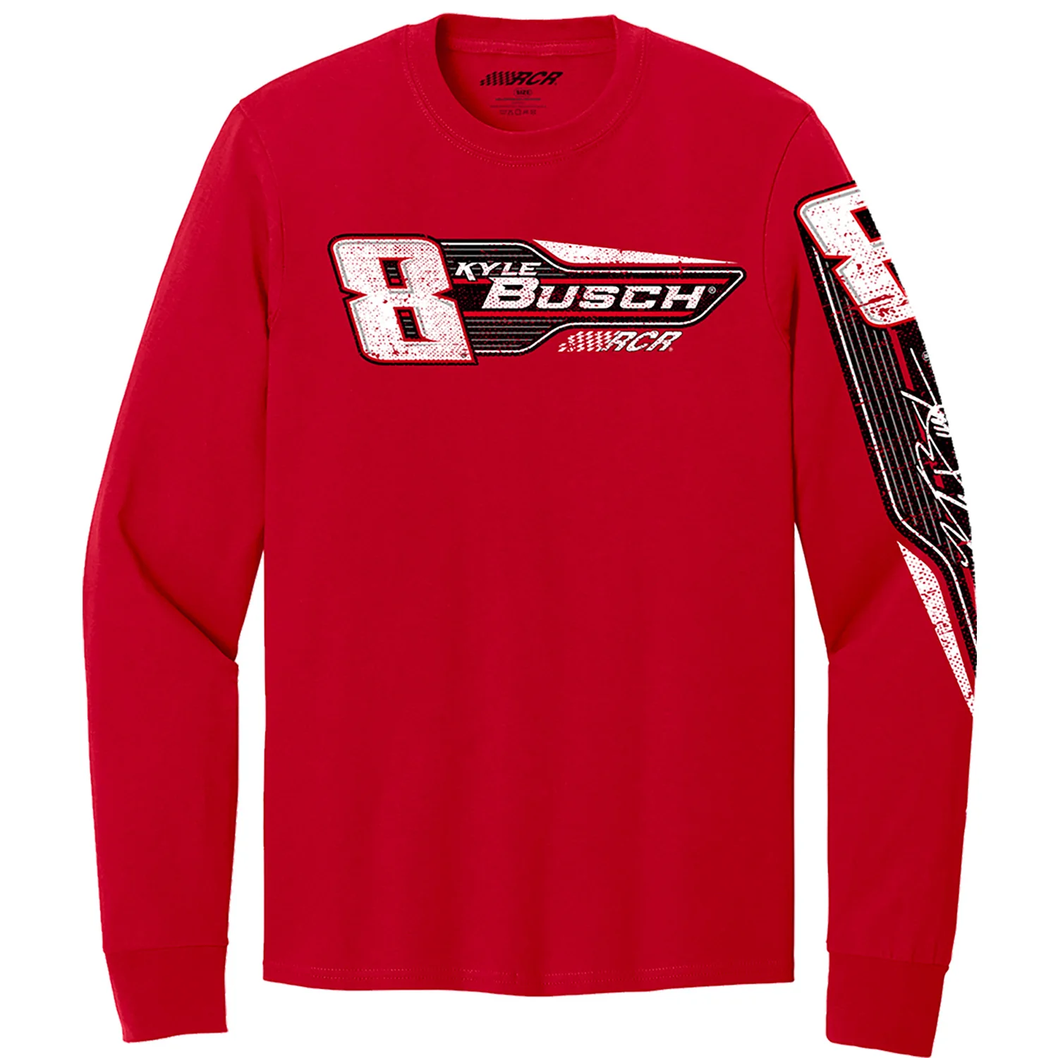 Kyle Busch Long Sleeve #8 Red 3-Spot T-Shirt - Image 2