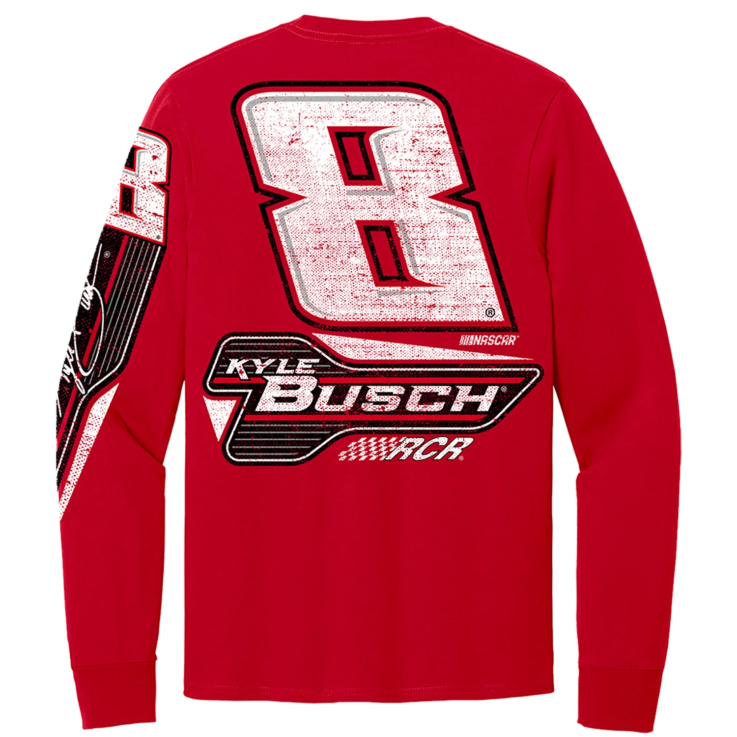 Kyle Busch Long Sleeve #8 Red 3-Spot T-Shirt - Image 3