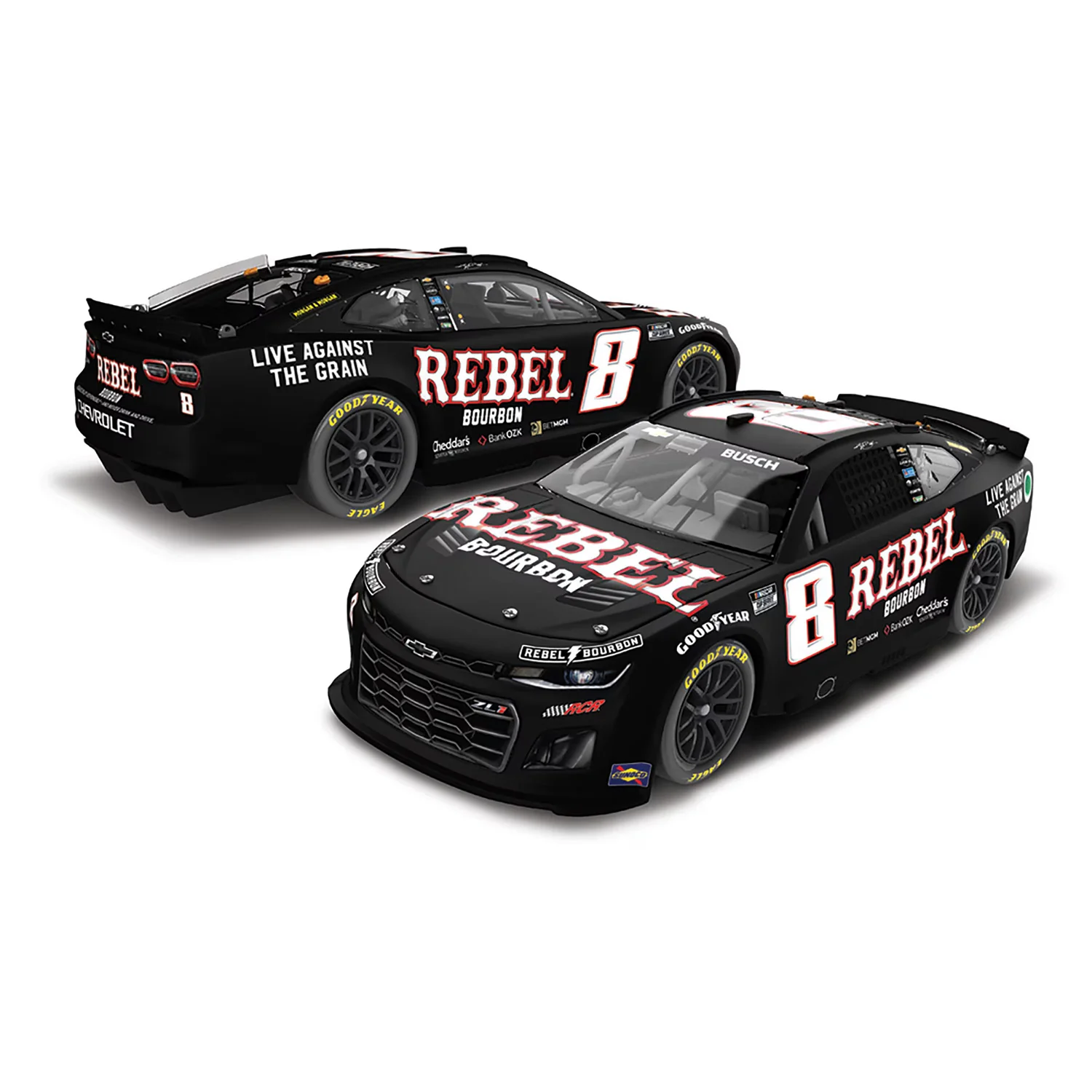 Kyle Busch Rebel Bourbon Special Black 1:24 Standard 2025 Diecast Car