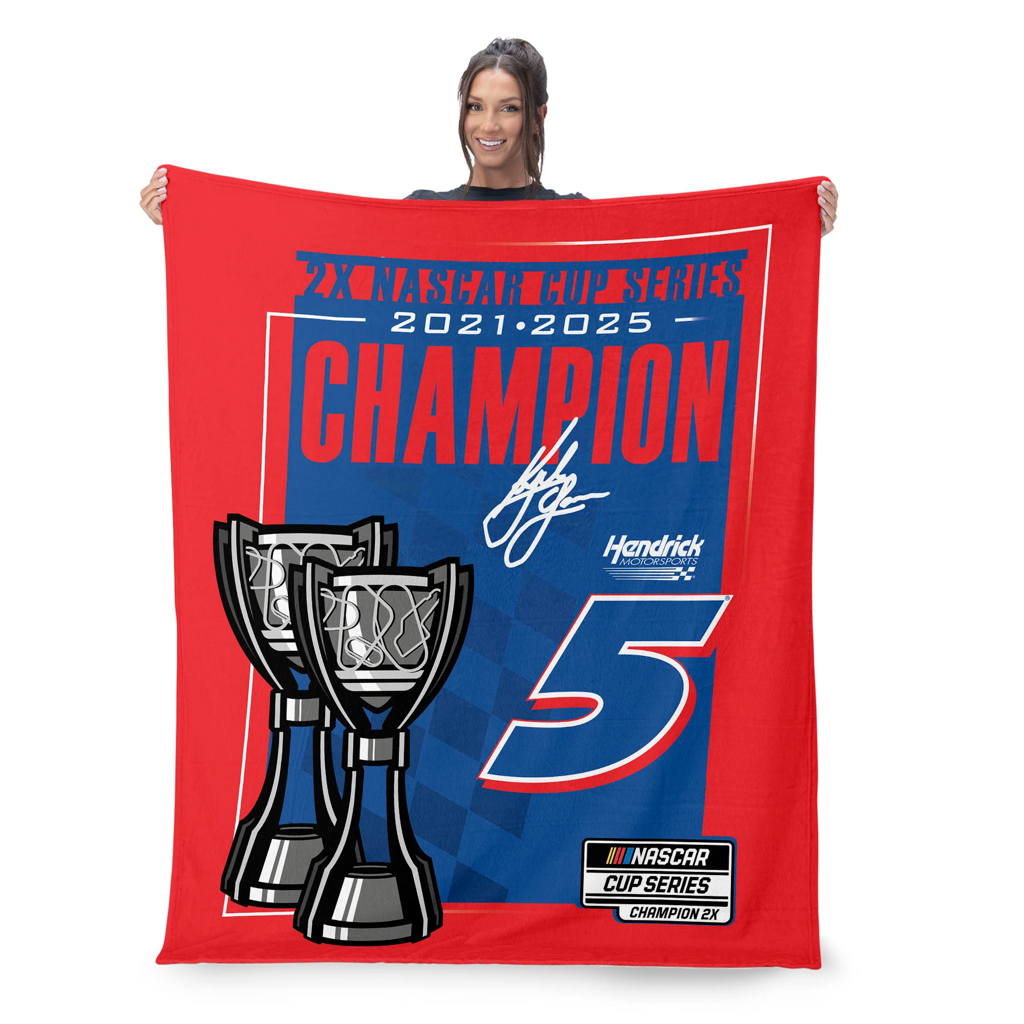 Kyle Larson 2025 NASCAR 2X Champion 46x60 Silk Touch Northwest Throw - Sale