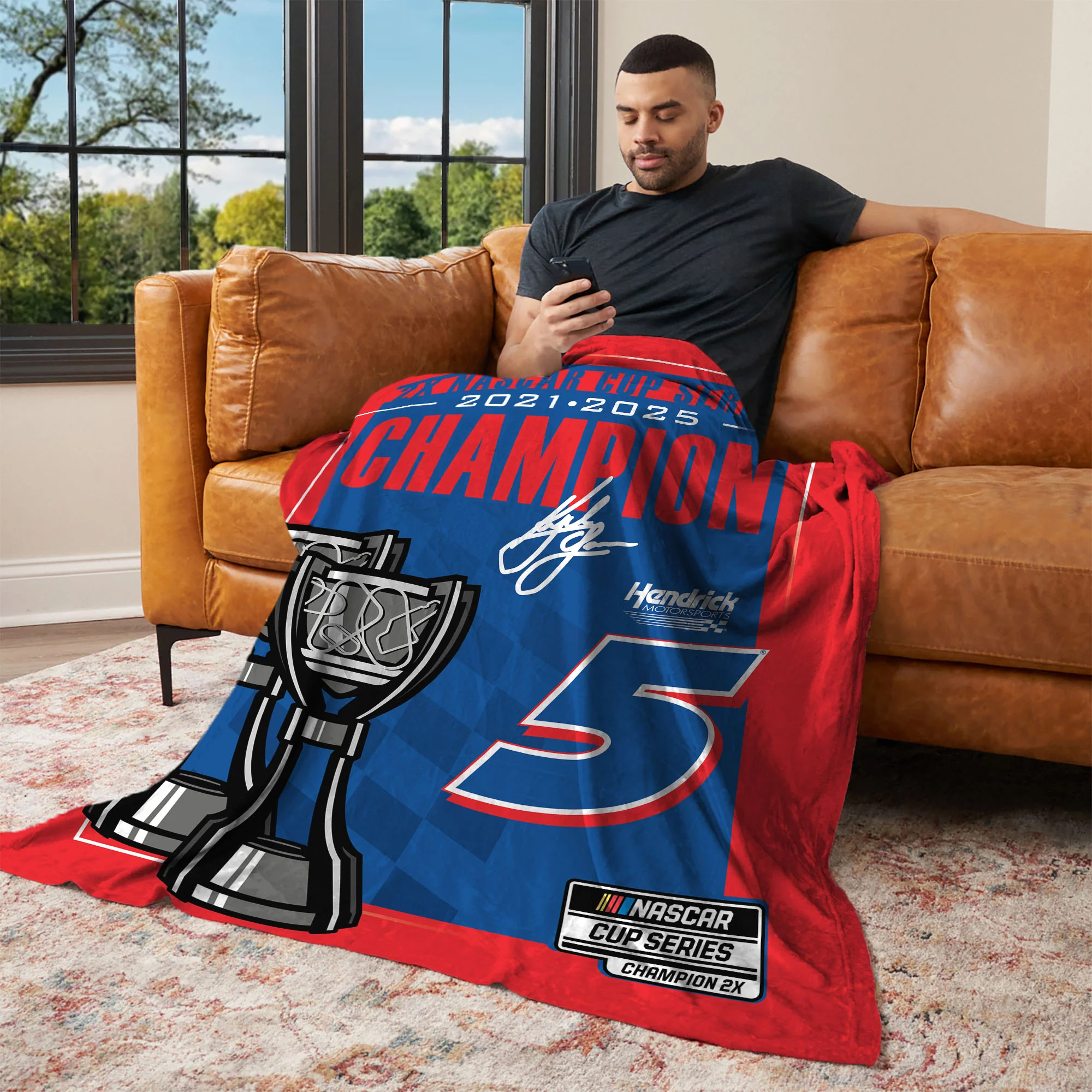 Kyle Larson 2025 NASCAR 2X Champion 46x60 Silk Touch Northwest Throw - Sale - Image 2