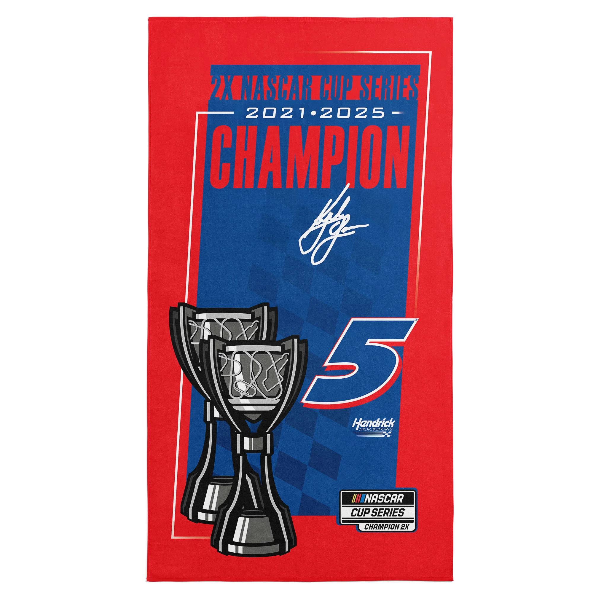 Kyle Larson 2025 NASCAR 2X Champion Trophy 30x60 Northwest Beach Towel