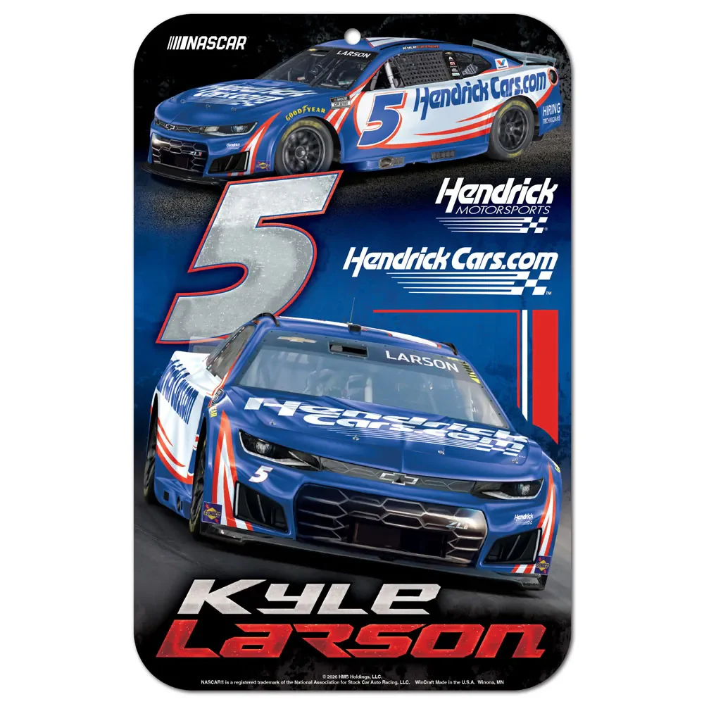 Kyle Larson 2026 HendrickCars #5 11x17 Plastic Sign