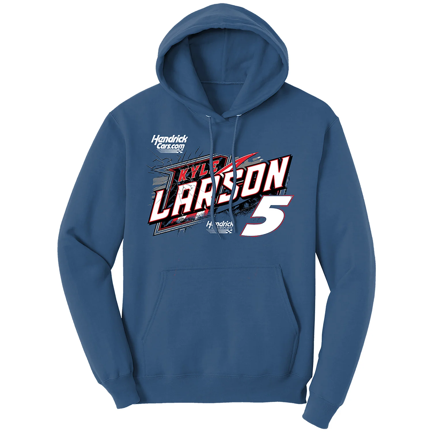 Kyle Larson 2026 HendrickCars Neptune Blue 2-Spot Classic Ink Hoodie - Image 2