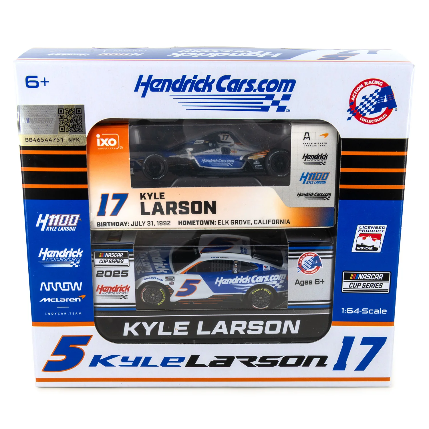 Kyle Larson H1100 2-Pack Indy 500 / Coca-Cola 600 1:64 2025 Diecast Car