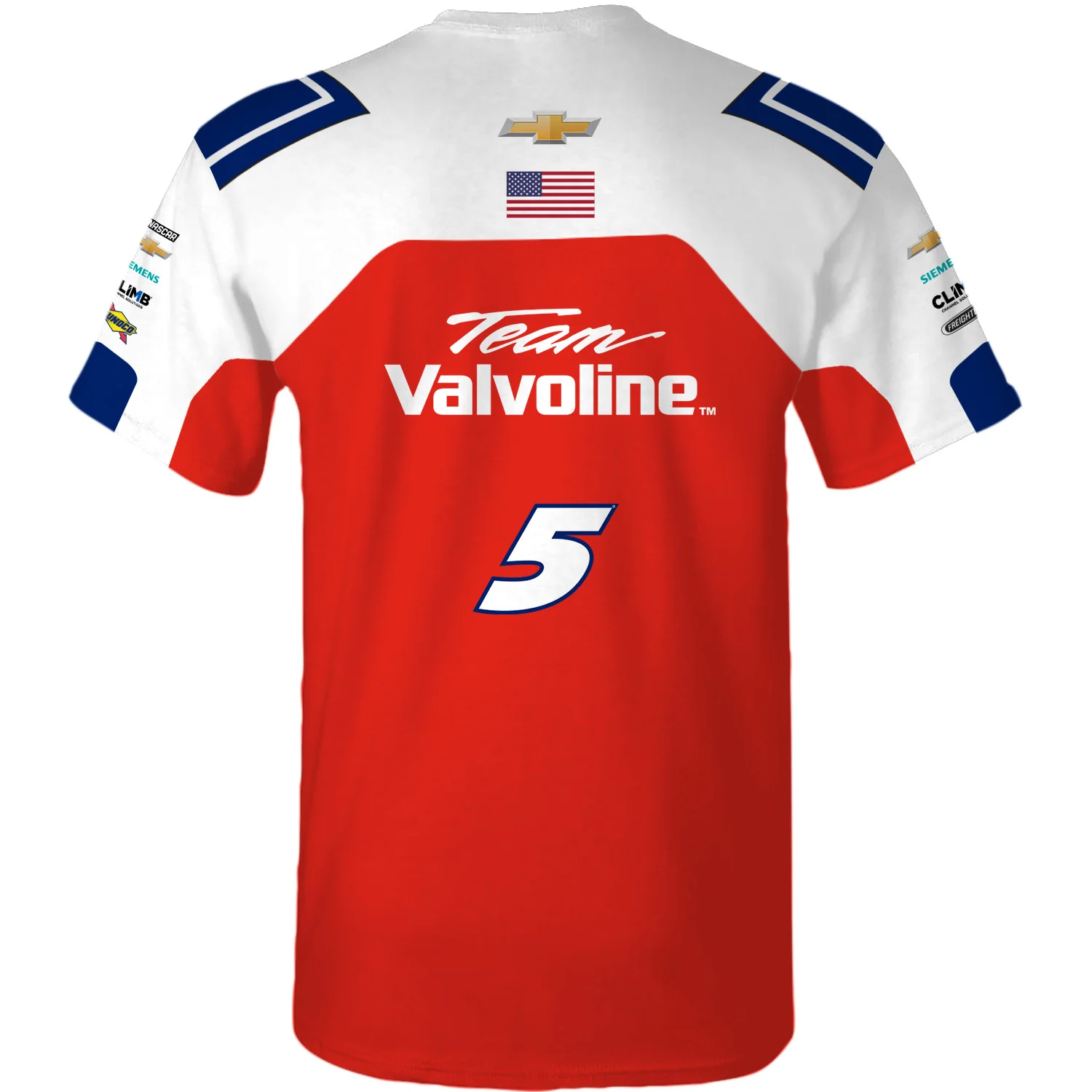 Kyle Larson Valvoline Sublimated Uniform Pit Crew T-Shirt - Image 3
