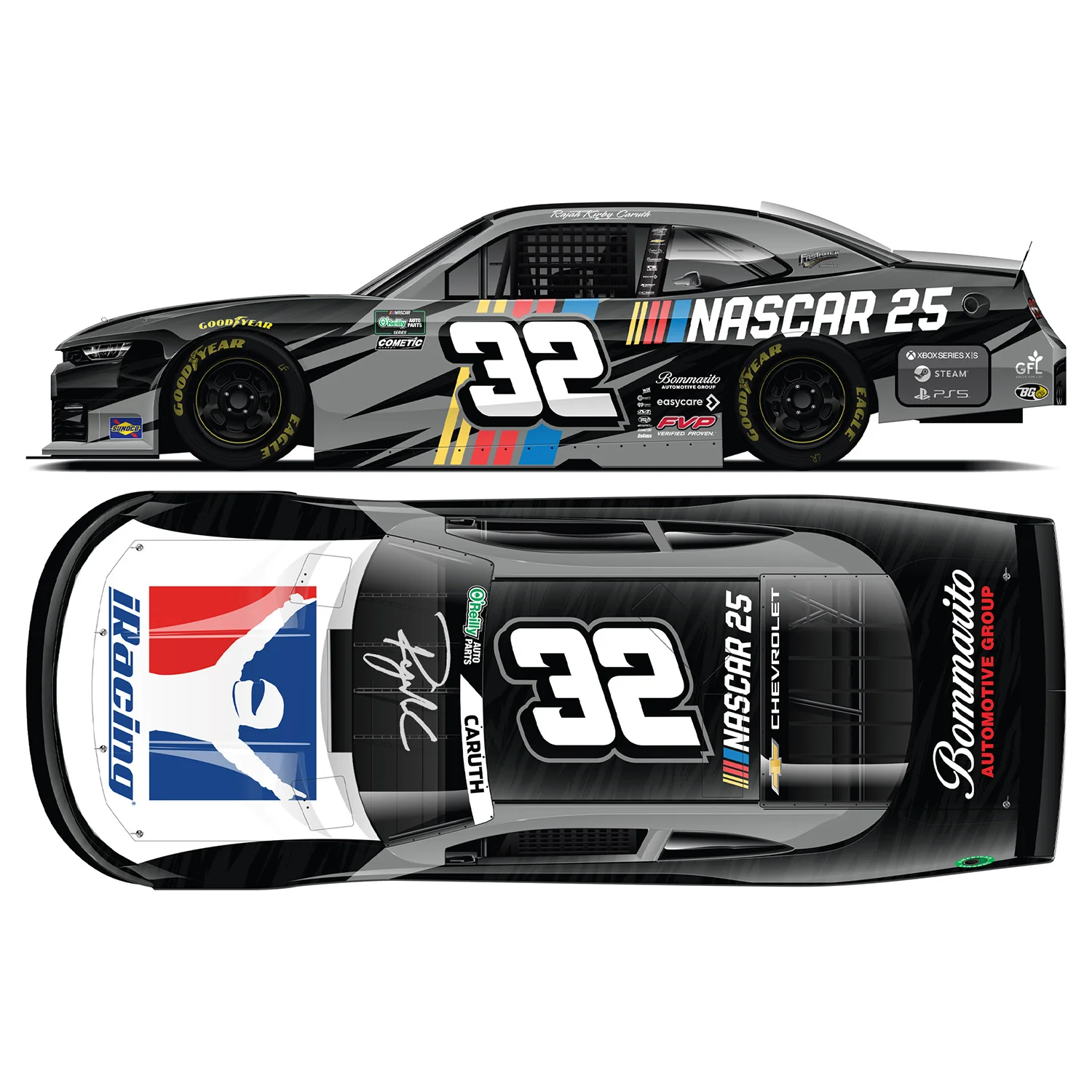 Rajah Caruth Autographed iRacing / NASCAR 25 1:24 Standard 2026 Diecast Car Preorder - Currently Projected October - Image 2