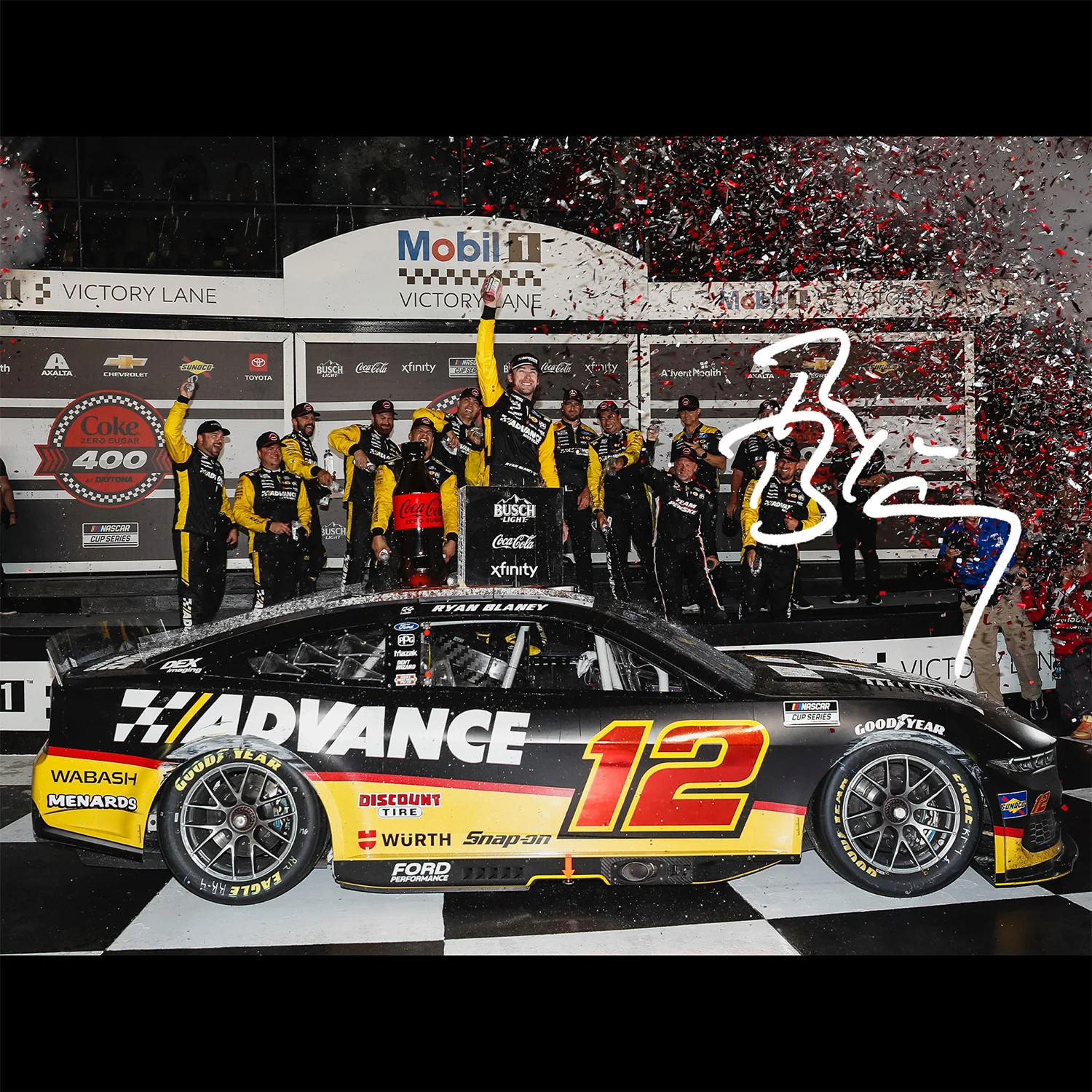 Ryan Blaney Autographed Daytona Race Win 1:24 Standard 2025 Diecast Car Preorder - Currently Projected June - Image 2