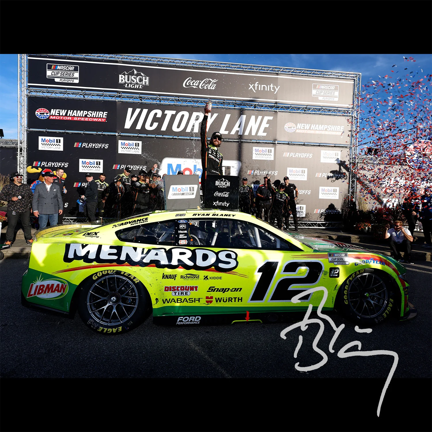 Ryan Blaney Autographed New Hampshire Race Win 1:24 Standard 2025 Diecast Car Preorder - Currently Projected June - Image 2