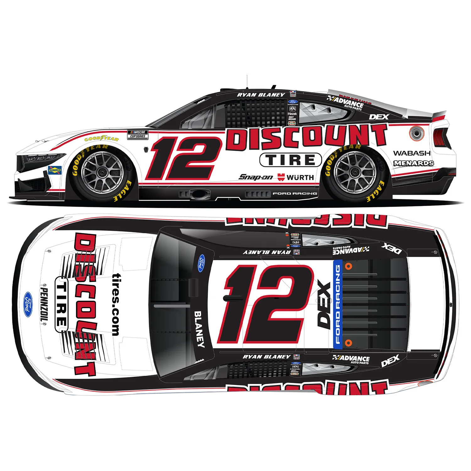 Ryan Blaney Discount Tire 1:24 Standard 2026 Diecast Car Preorder - Currently Projected September - Image 2