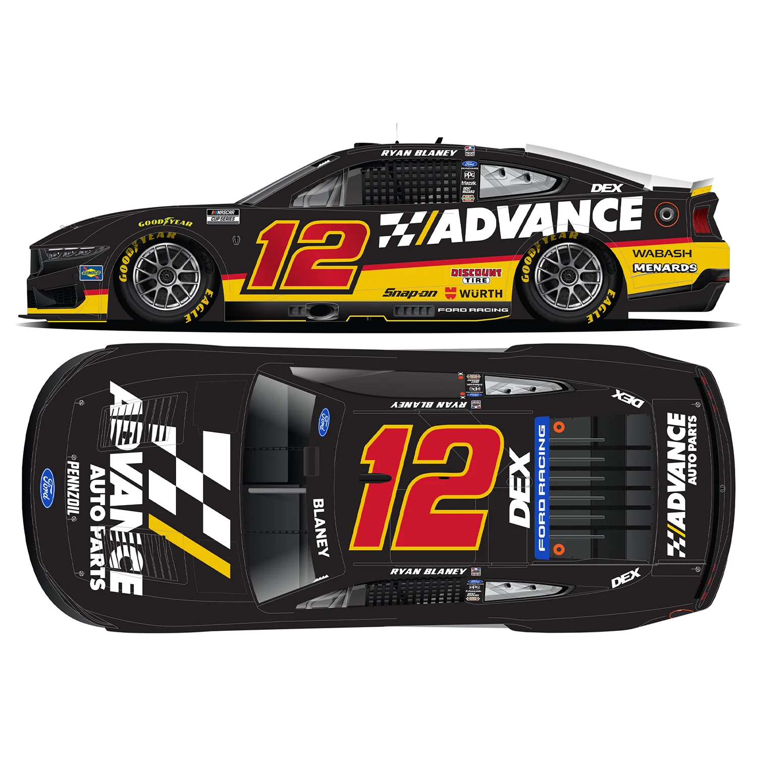 Ryan Blaney ELITE Advance Auto Parts 1:24 2026 Diecast Car Preorder - Currently Projected December