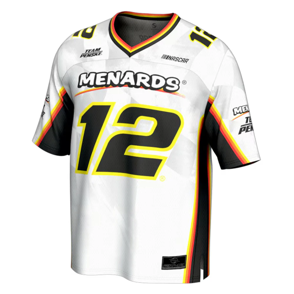 Ryan Blaney Menards #12 ProSphere Football Jersey White - Image 2