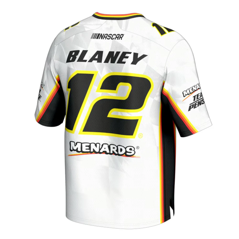Ryan Blaney Menards #12 ProSphere Football Jersey White - Image 3