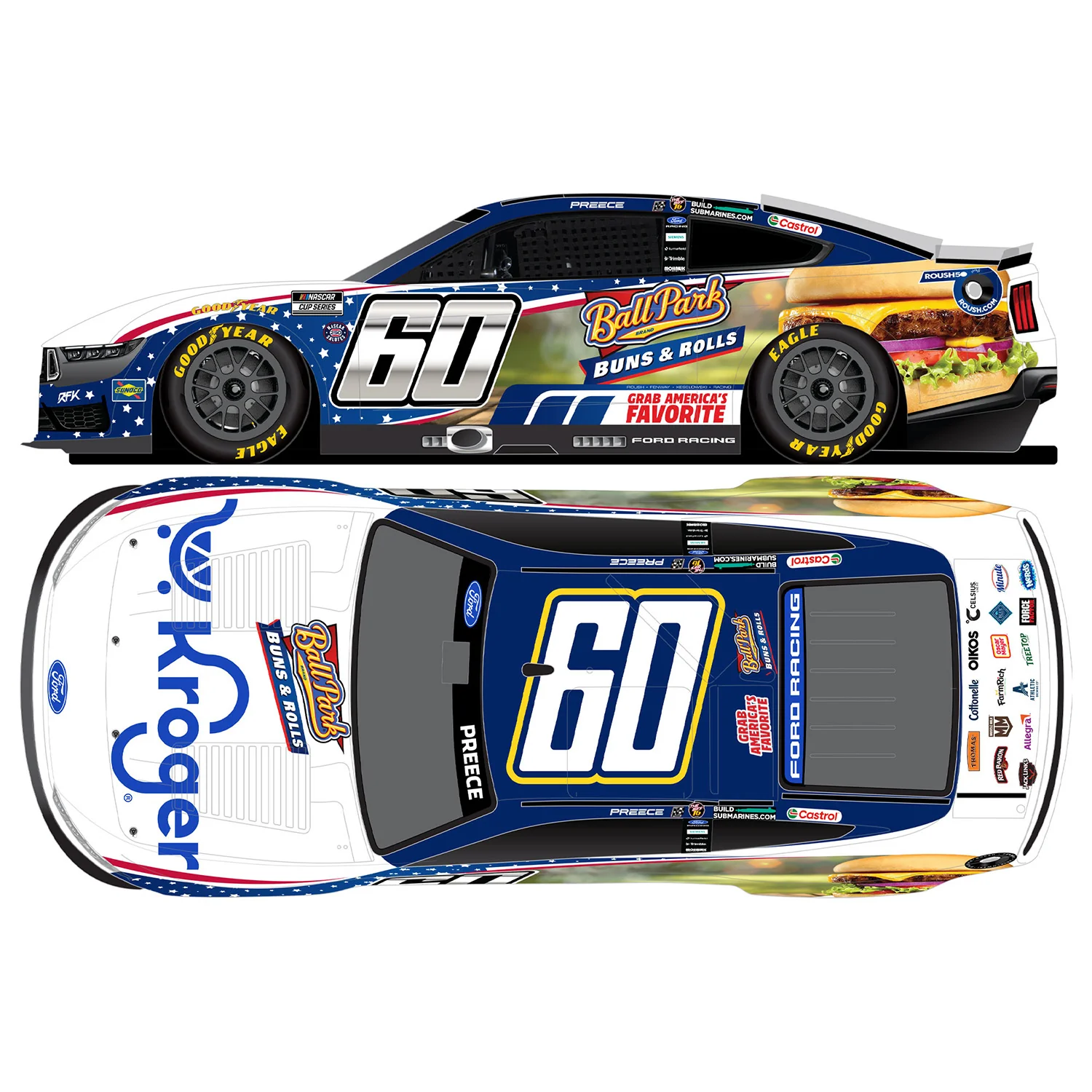 Ryan Preece ELITE Kroger / Ball Park 1:24 2026 Diecast Car Preorder - Currently Projected December