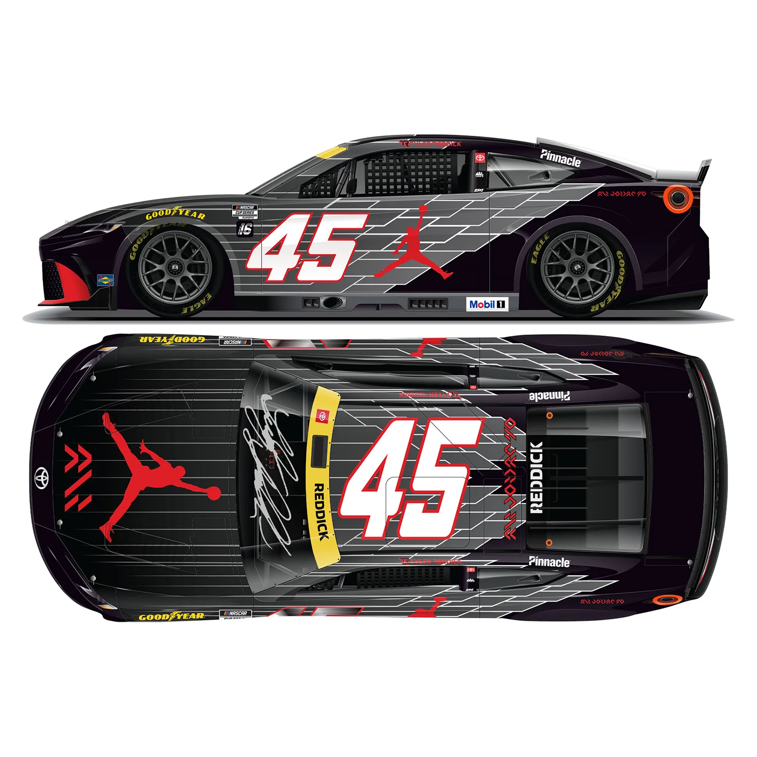 Tyler Reddick Autographed Jordan Brand AJ40 (Air Jordan 40) 1:24 Standard 2025 Diecast Car Preorder - Currently Projected June - Image 2