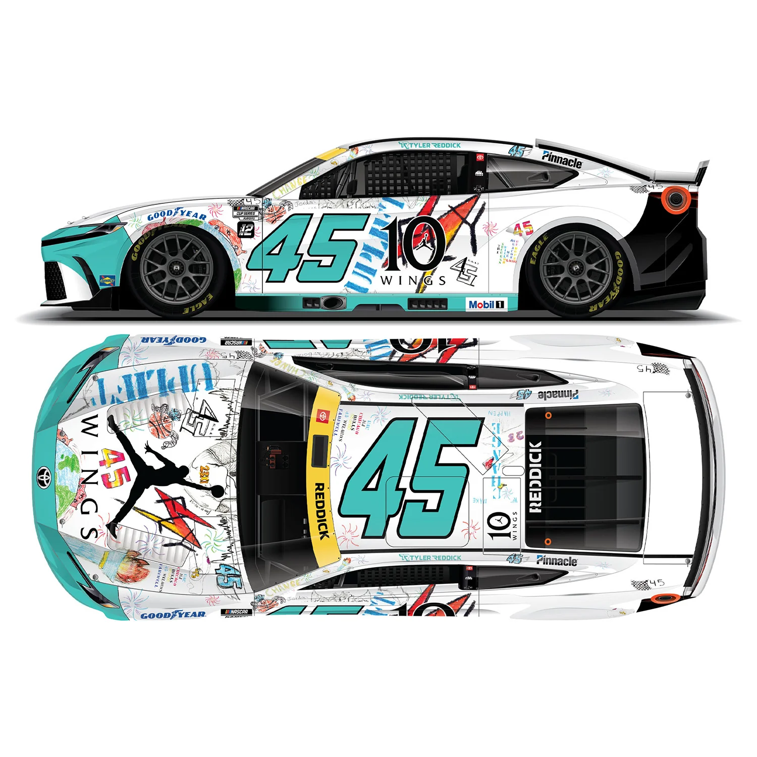 Tyler Reddick Jordan Brand Charlotte Roval 1:24 Standard 2025 Diecast Car Preorder - Currently Projected June - Image 2